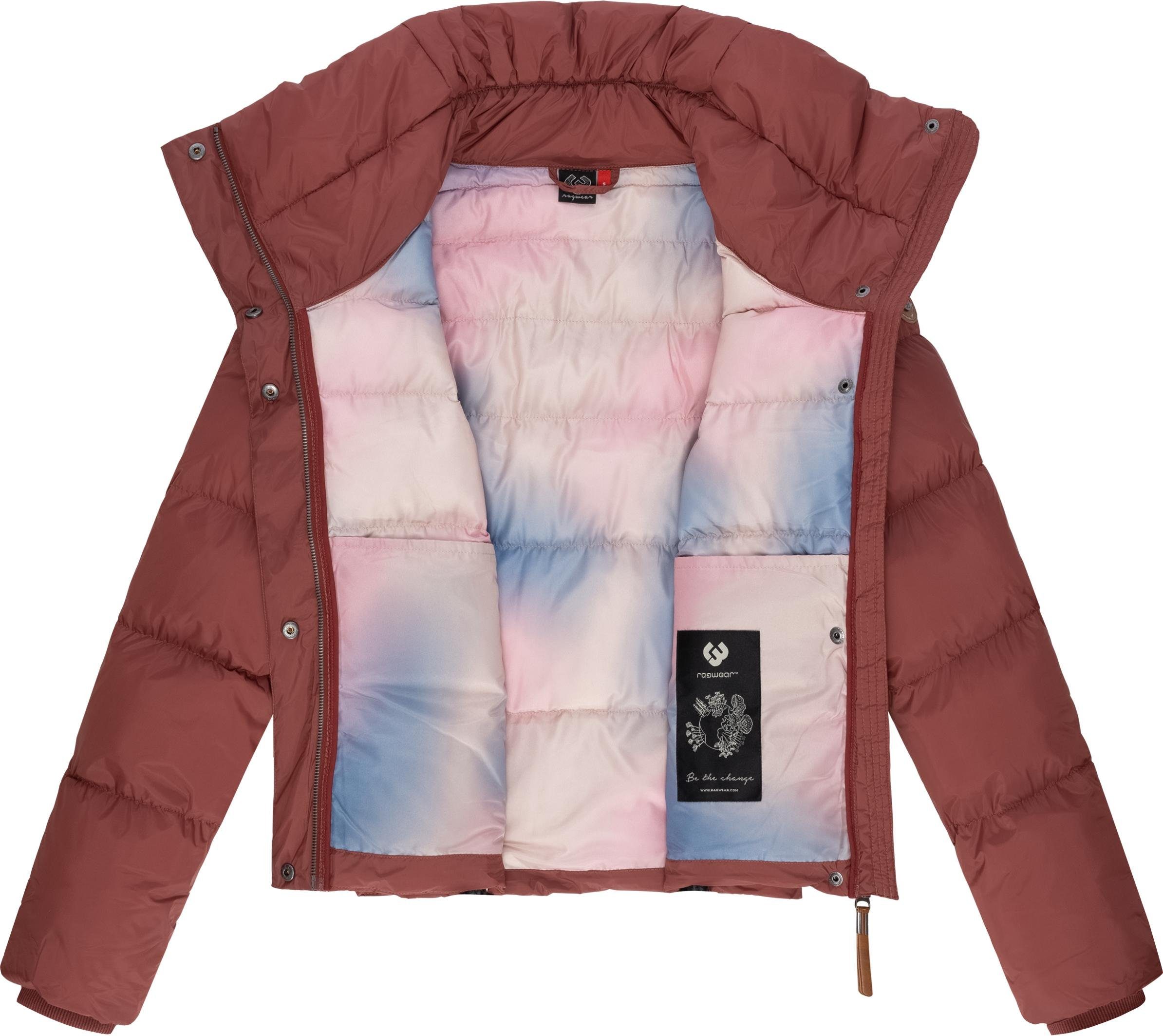 Kurzjacke Winter cropped Ragwear Lunis terrakotta Steppjacke stylische,