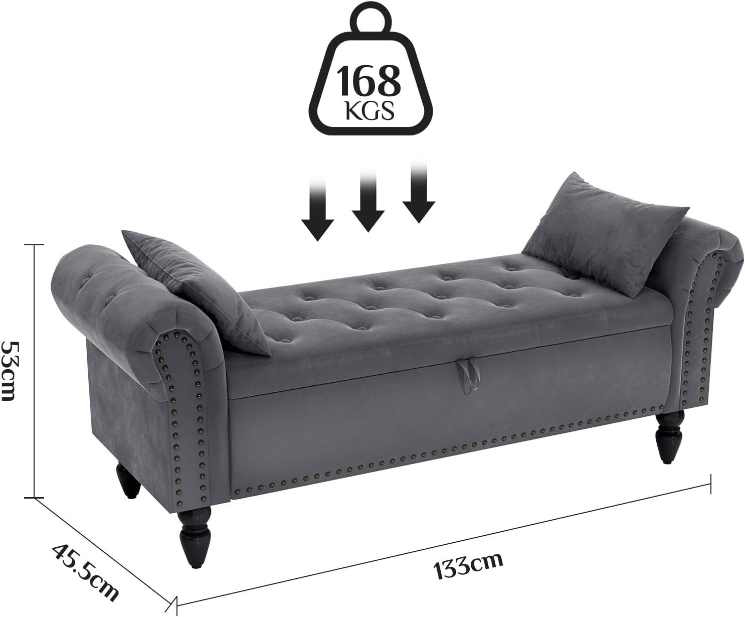 TLGREEN Bettbank Doppelter Hocker mit Stauraum, (Samt,Eleganz und Komfort mit Stauraum), Multifunktionsbank für Wohnzimmer,Schlafzimmer