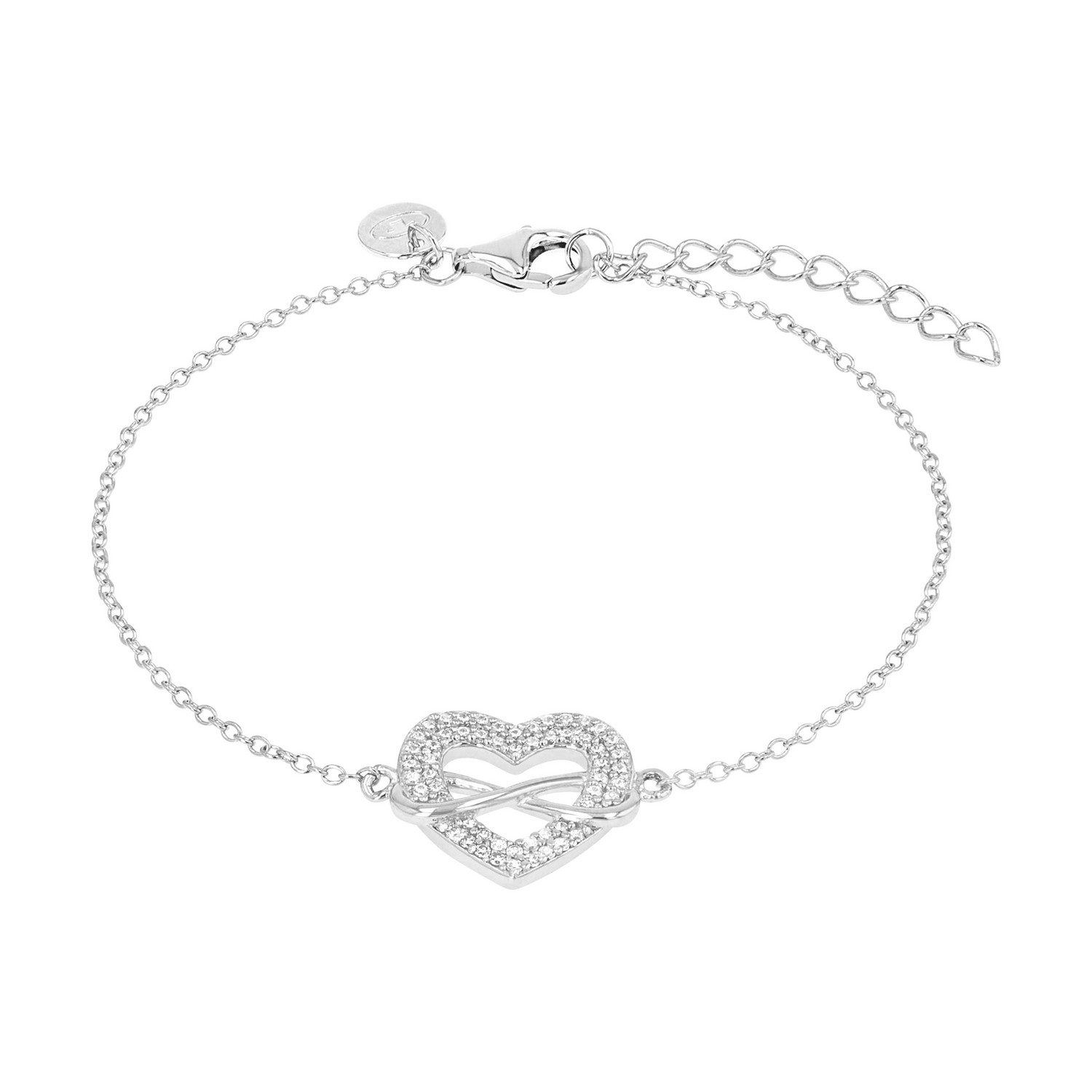 TOM TAILOR Armband Schmuck Geschenk Silber 925 Herz Infinity Unendlichkeitsschleife, mit Zirkonia (synth)