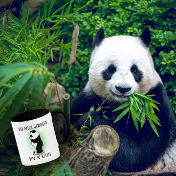 speecheese Tasse Hab mich gewogen bin zu klein Kaffeebecher Schwarz mit süßem Panda