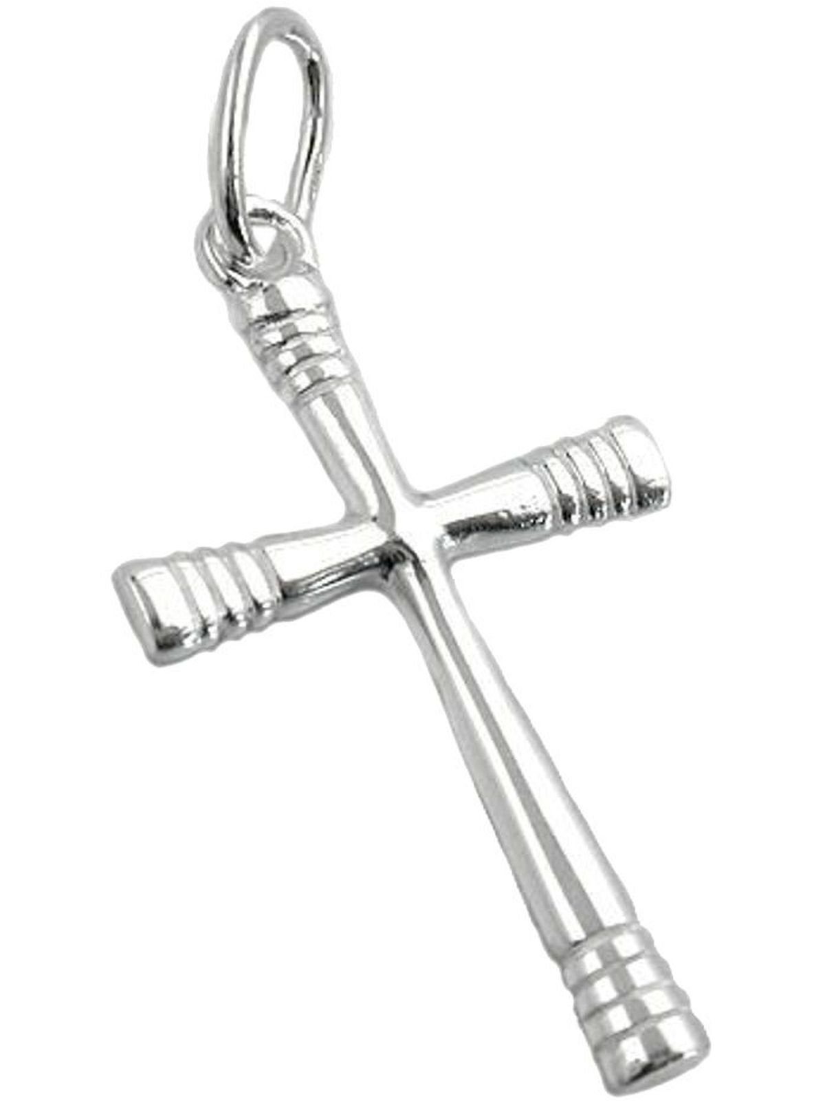 Enden Silber Gallay Kreuzanhänger geringelte 24x14mm Kreuz (1-tlg) 925 glänzend