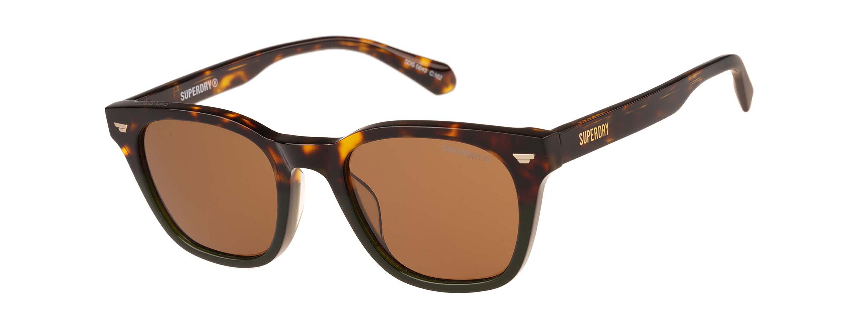 Superdry Sonnenbrille Modell 996100 Form Karree/Eckig, Logoschriftzug auf Bügel, Kunststofffassung
