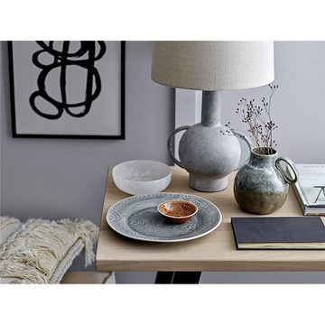 Bloomingville Tischleuchte Kean Tischleuchte Grau, Terrakotta Tischlampe Dekolampe dänisches Design A++ Leinen
