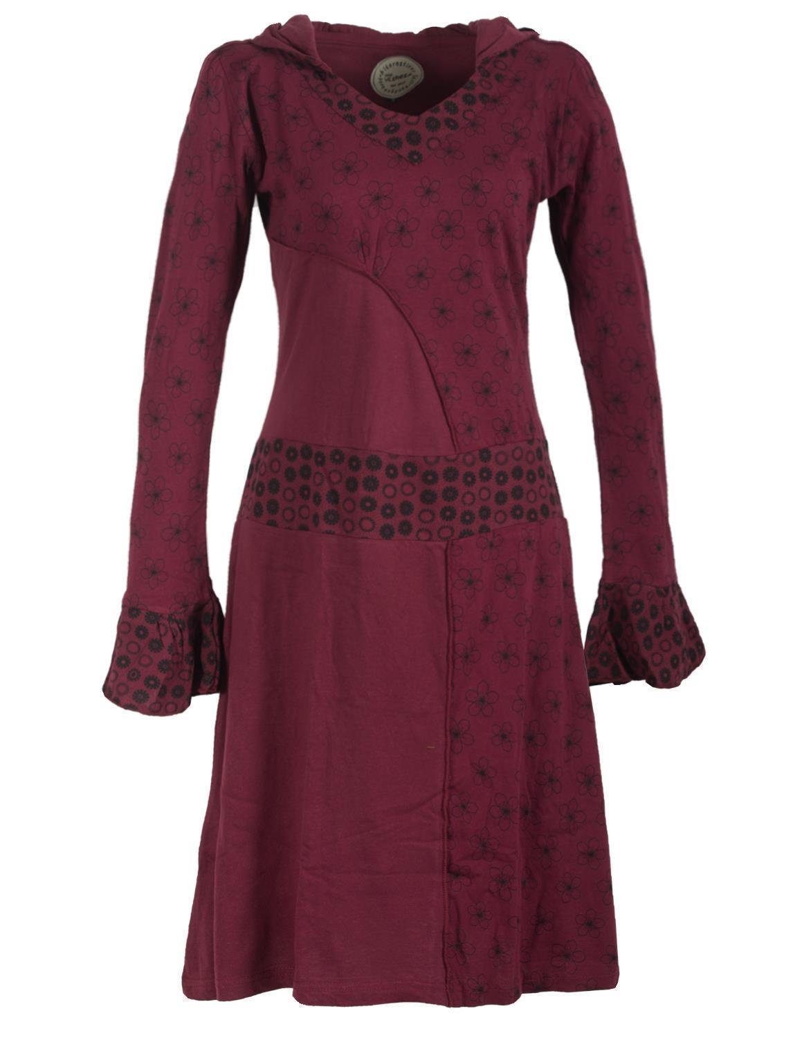 Vishes Zipfelkleid Langarm Blümchen Kapuzenkleid mit günstig online kaufen