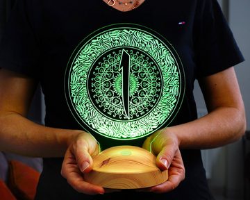 Geschenkelampe LED Nachttischlampe Elif Nachtlicht muslimische Deko Geschenk für Muslimischen Freund, Leuchte 7 Farben fest integriert, Geschenke für Muslimen, Ramadan Deko, Allah, Islamisches Kalligraphie, Islam