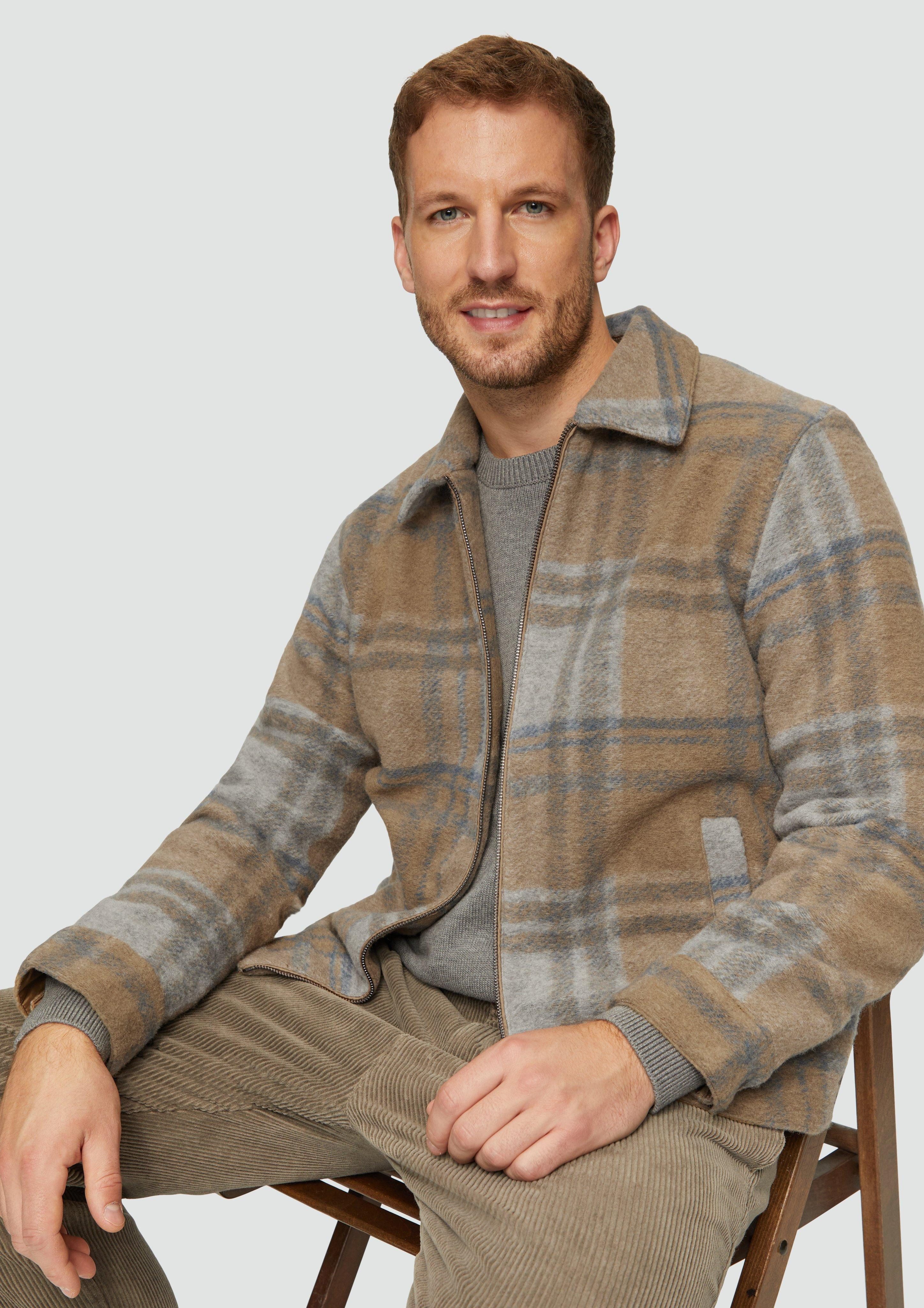 s.Oliver Allwetterjacke Karierte Hemdjacke aus Wollmix günstig online kaufen