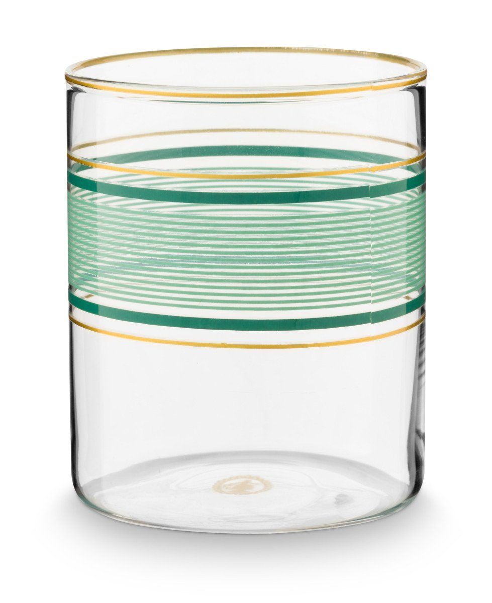 PiP Studio Glas Chique Wasserglas grün 0,25l, Glas, Water Glass Chique Green 250ml