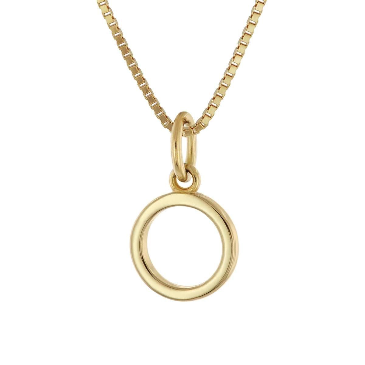 trendor Kette mit Anhänger 15255-O, für Damen mit Buchstabe O Gold auf Silber 925
