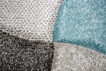 Teppich Designer Teppich Wohnzimmerteppich Kurzflor Tropfen türkis grau blau, Carpetia, rechteckig, Höhe: 13 mm