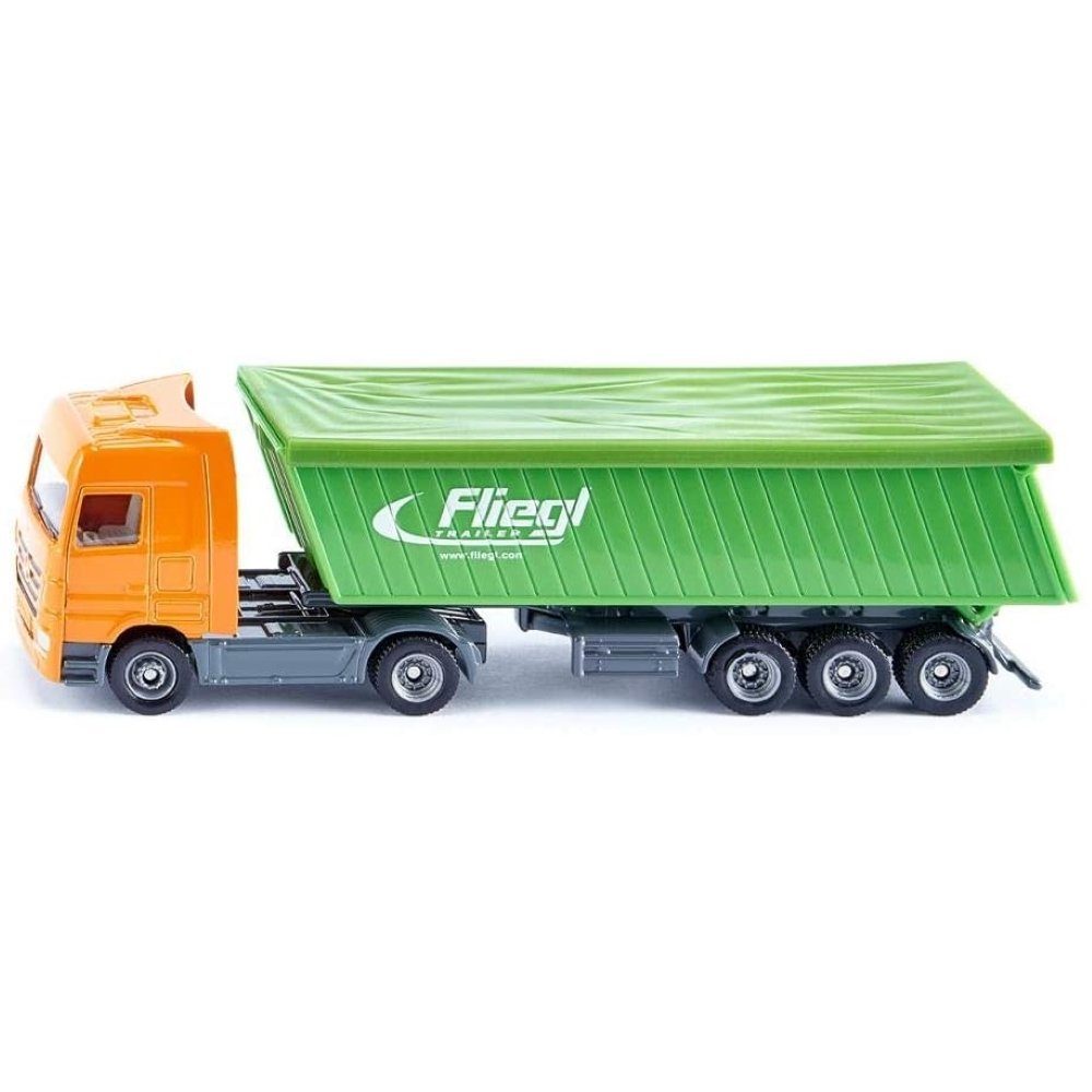 Siku Spielzeug-LKW SUPER LKW mit Kippsattel und Dach - Lastwagen - orange/grün
