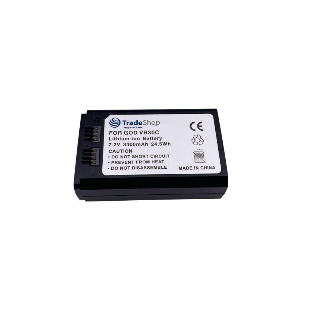 Trade-Shop Akku passend für Godox VB30, VB30C AD100 Pro MF-R76 Ring 72 Mobilblitz-Akku Li-Ion 3400 mAh (7,2 V)