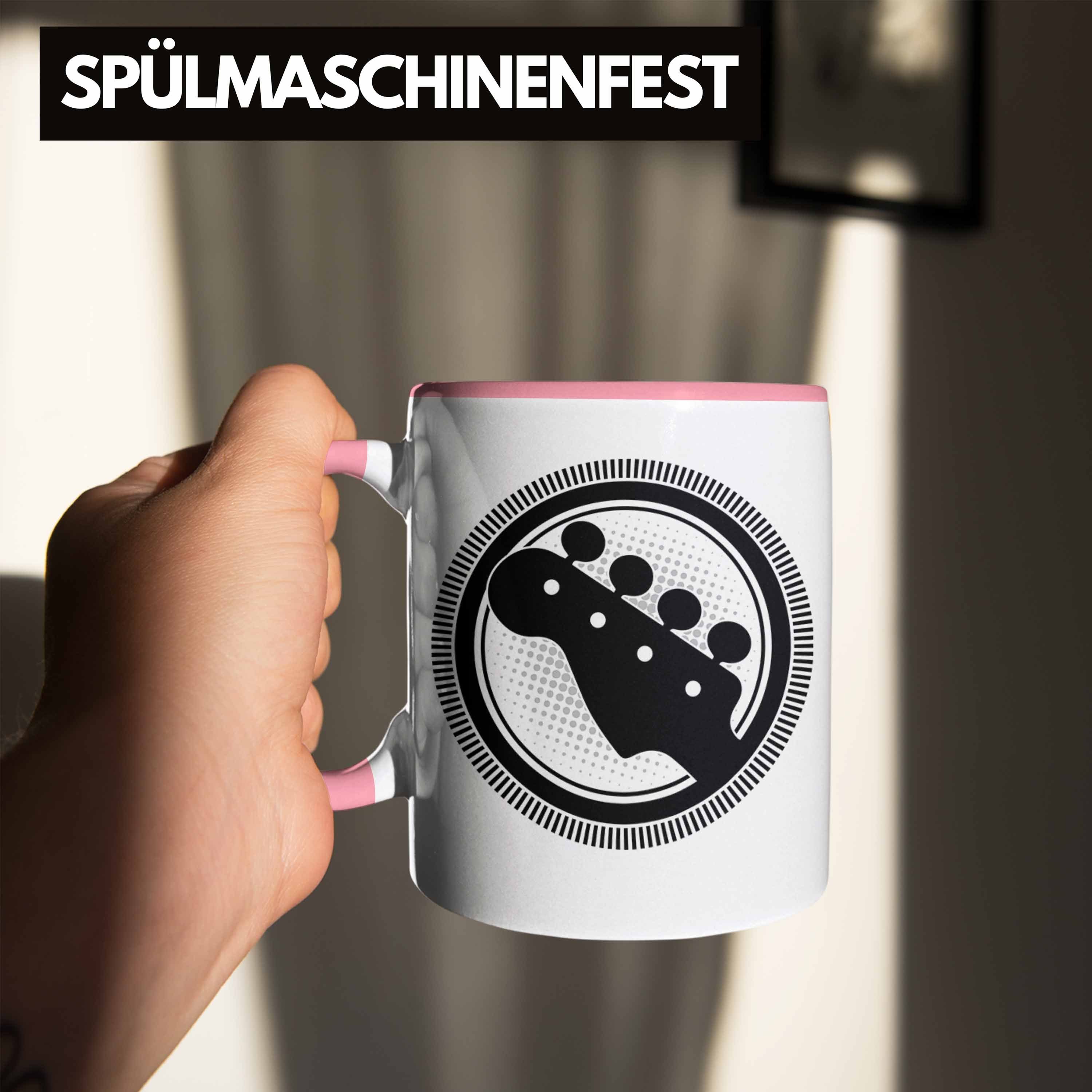 Trendation Rosa Gitarre Tasse Tasse Kaffee-Bech Geschenkidee Gitarrenspieler Geschenk Spruch