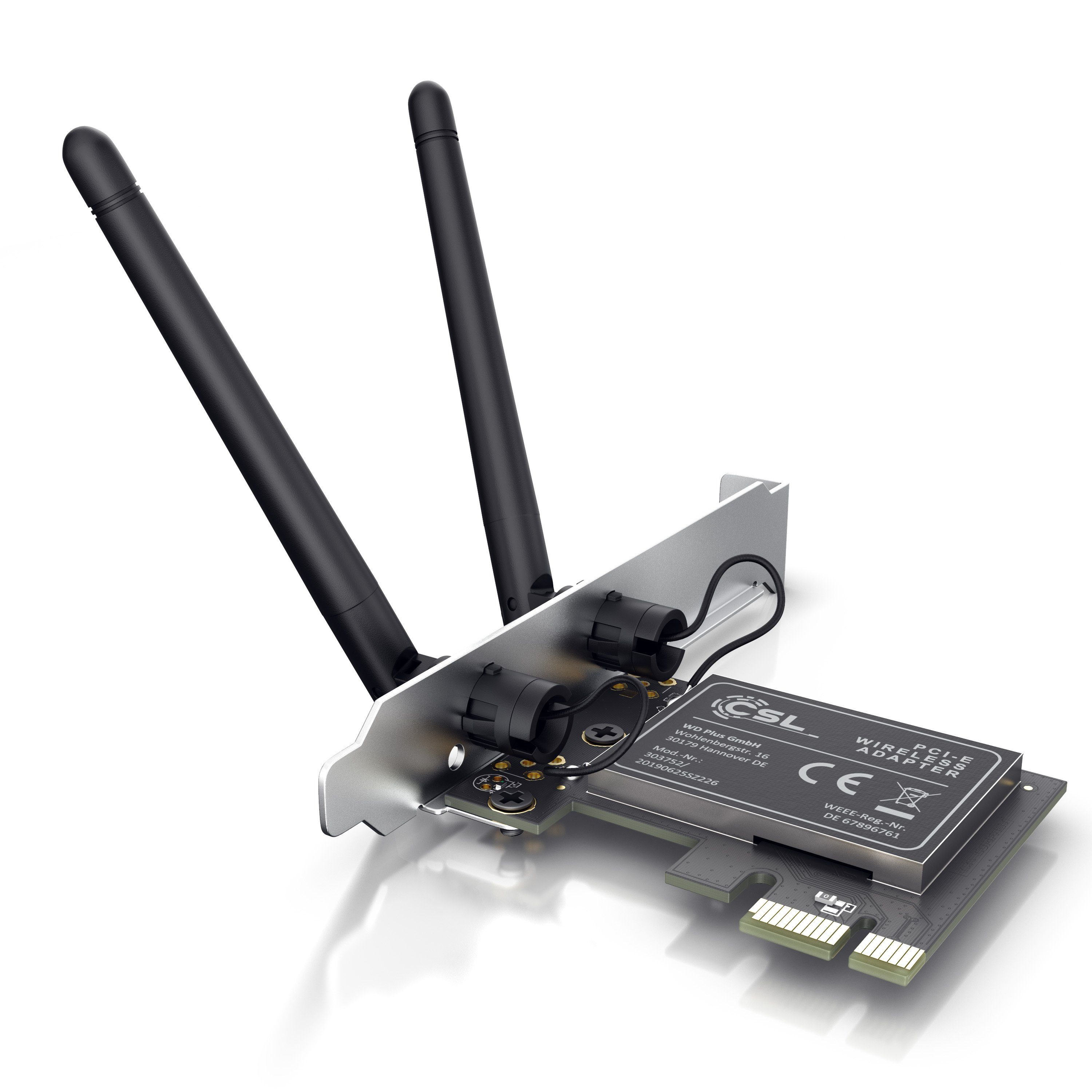 WLAN Netzwerkkarte 2,4 Ghz PCIe, 300 Mbit/s WiFi Karte mit Antenne Netzwerk-Adapter