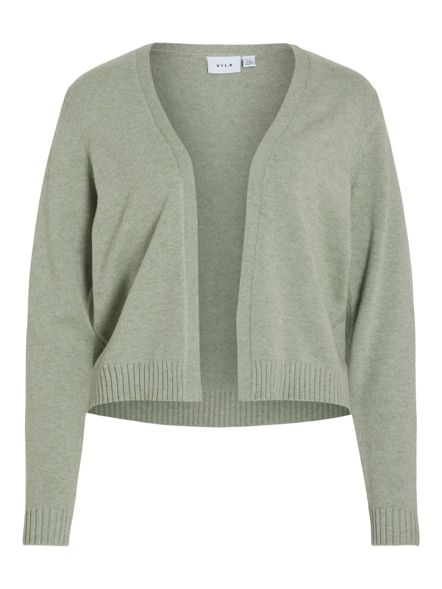 Vila Cardigan Kurzer Feinstrick Cardigan Weiche für Damen Regular Fit Rundhals unifarben wärmend Ohne Verschluss