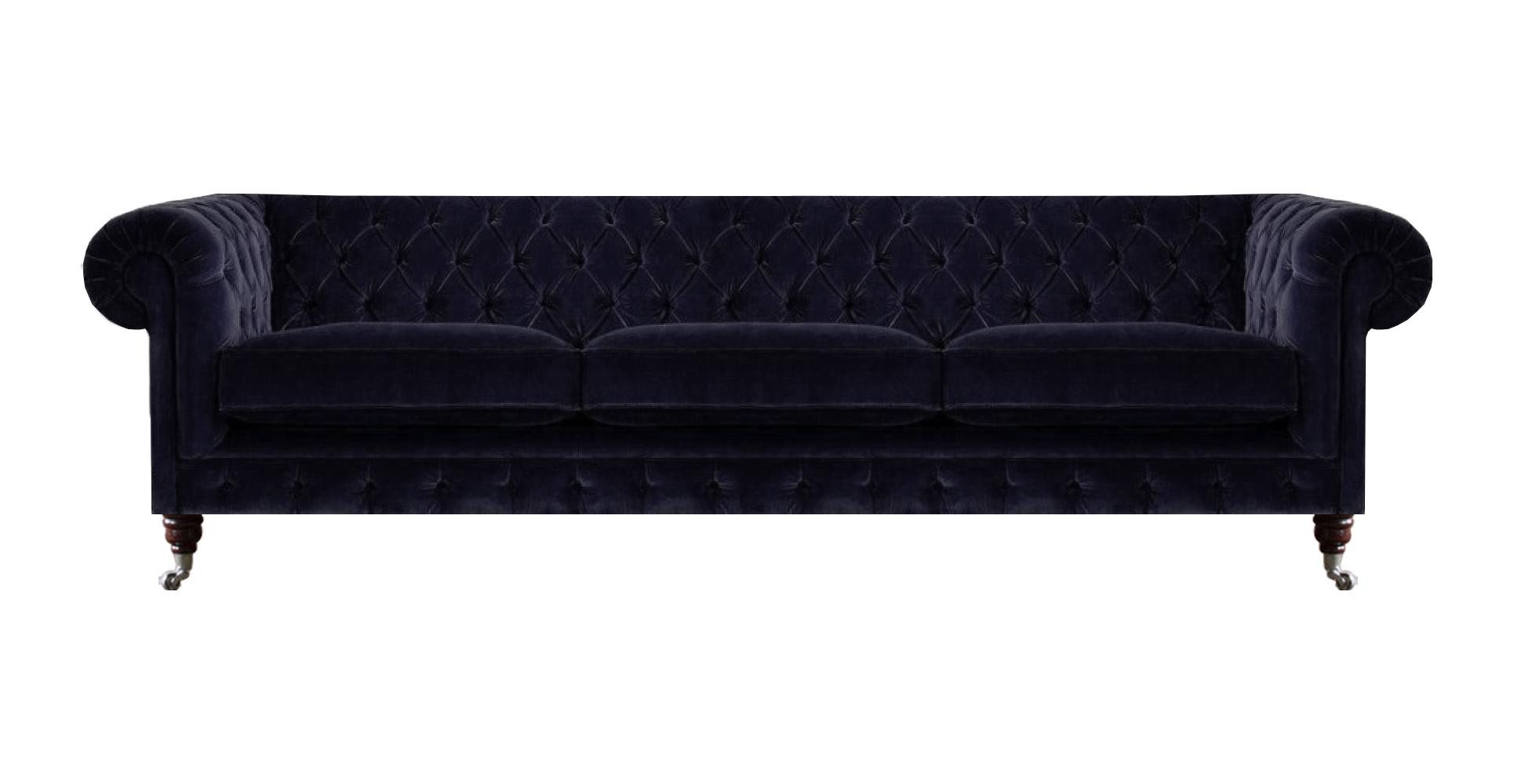 Xlmoebel Chesterfield-Sofa Dunkelblaues Chesterfield-Sofa mit klassischer Optik und Komfort, Hergestellt in Europa