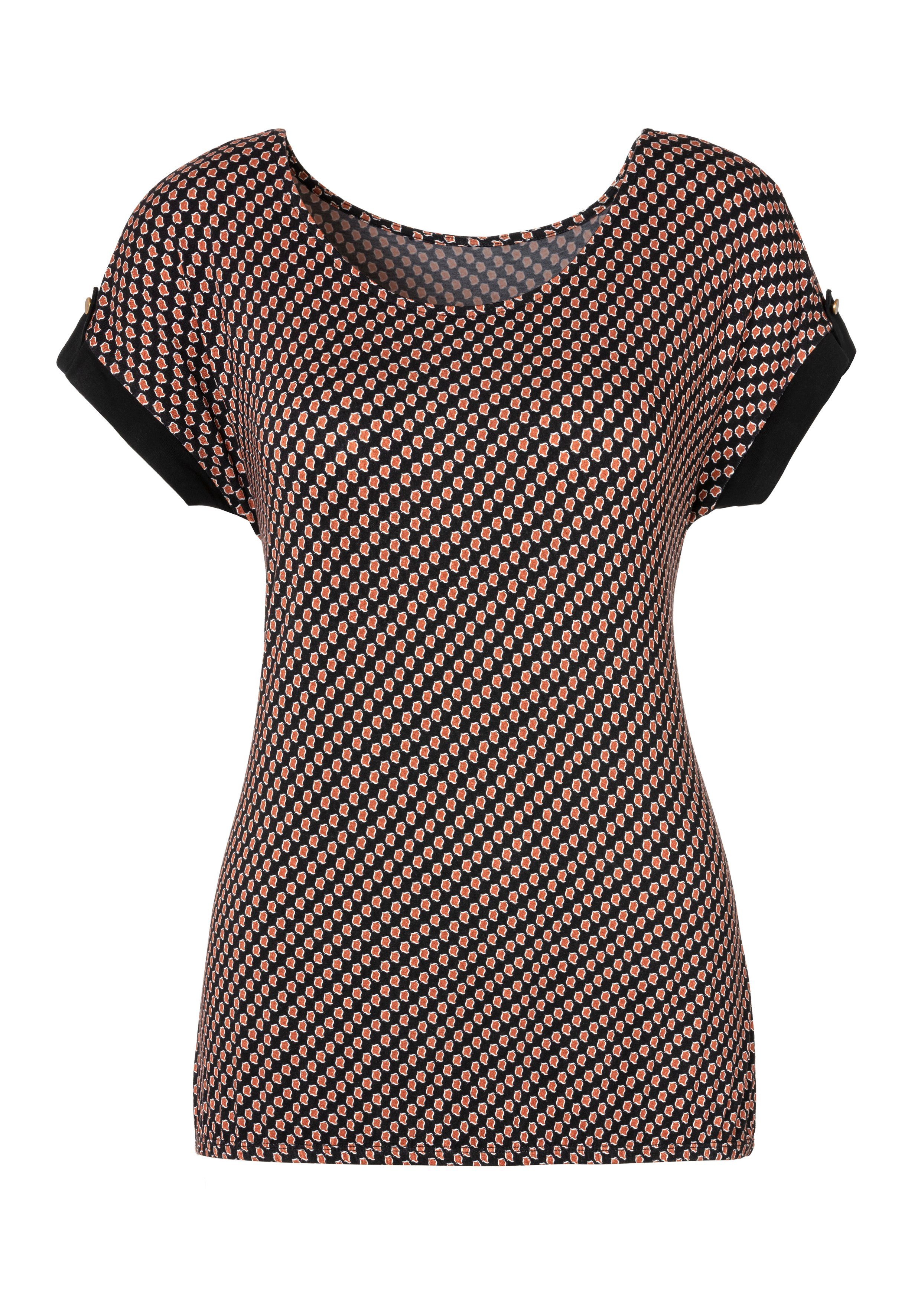 Vivance Kurzarmshirt mit dekorativem Ärmelsaum (2er-Pack) aus luftigem Viskose-Stretch