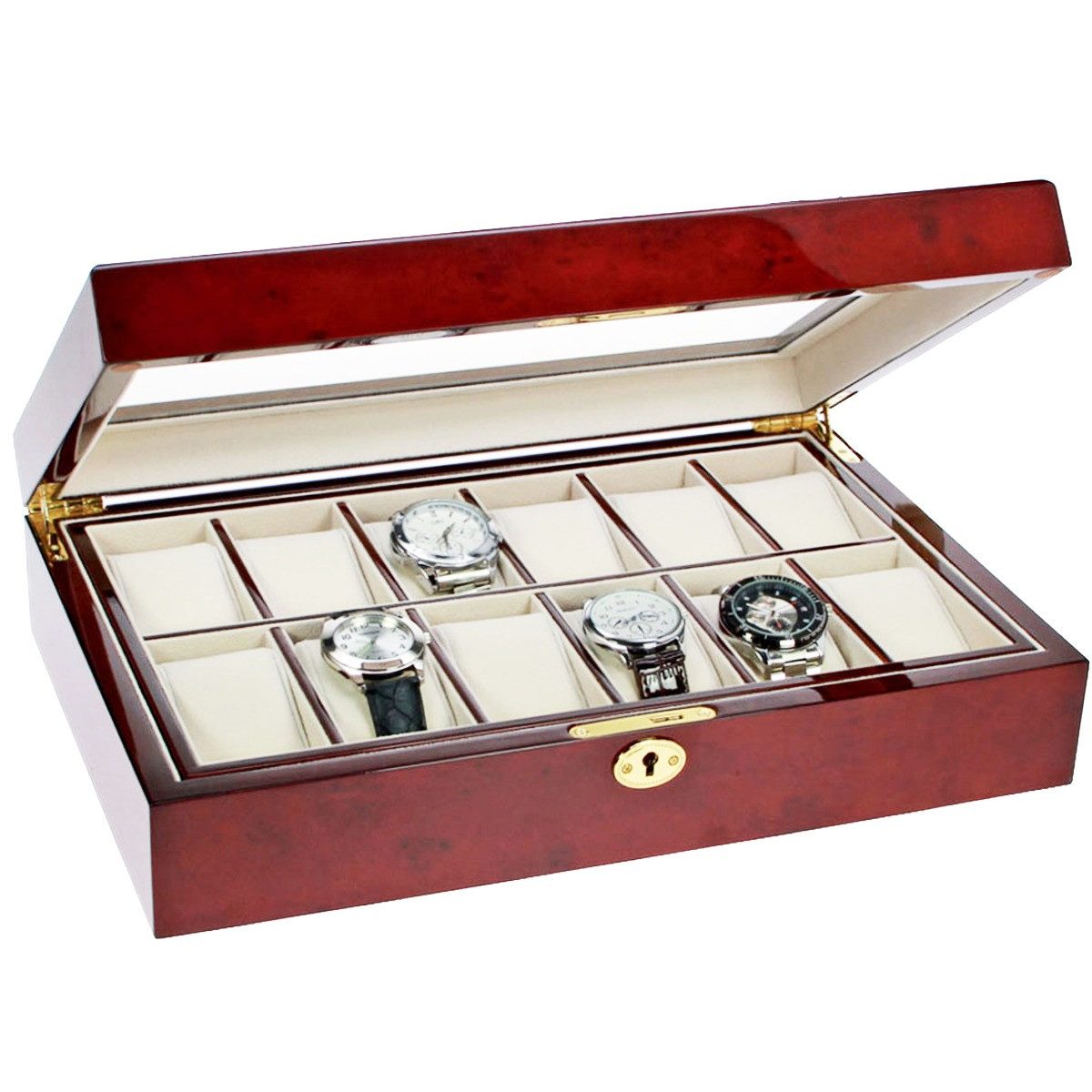 Safe-Album Uhrenbox Lackholz-Kassette für Uhren