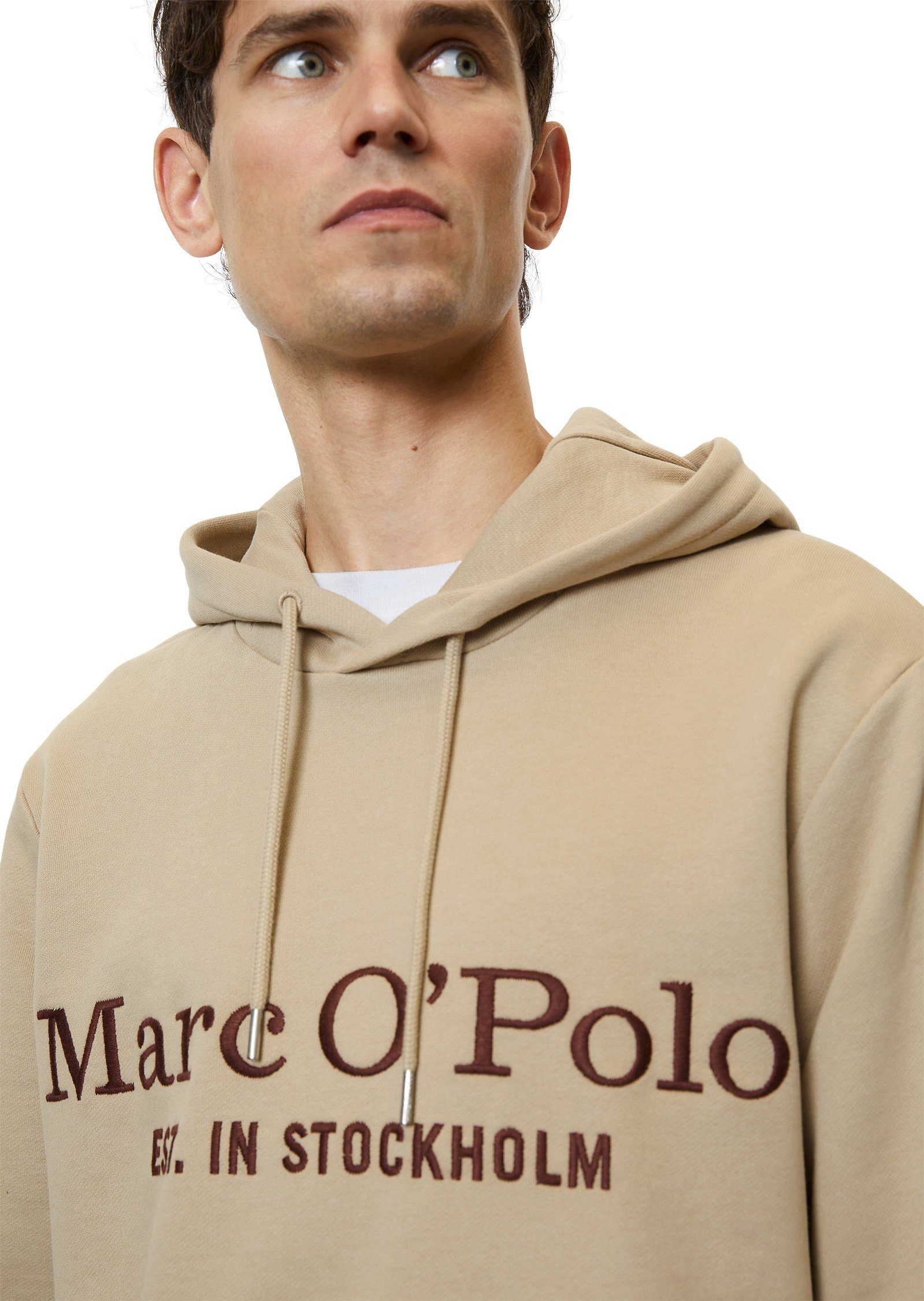 beige hochwertiger Bio-Baumwolle Sweatshirt Marc O'Polo aus