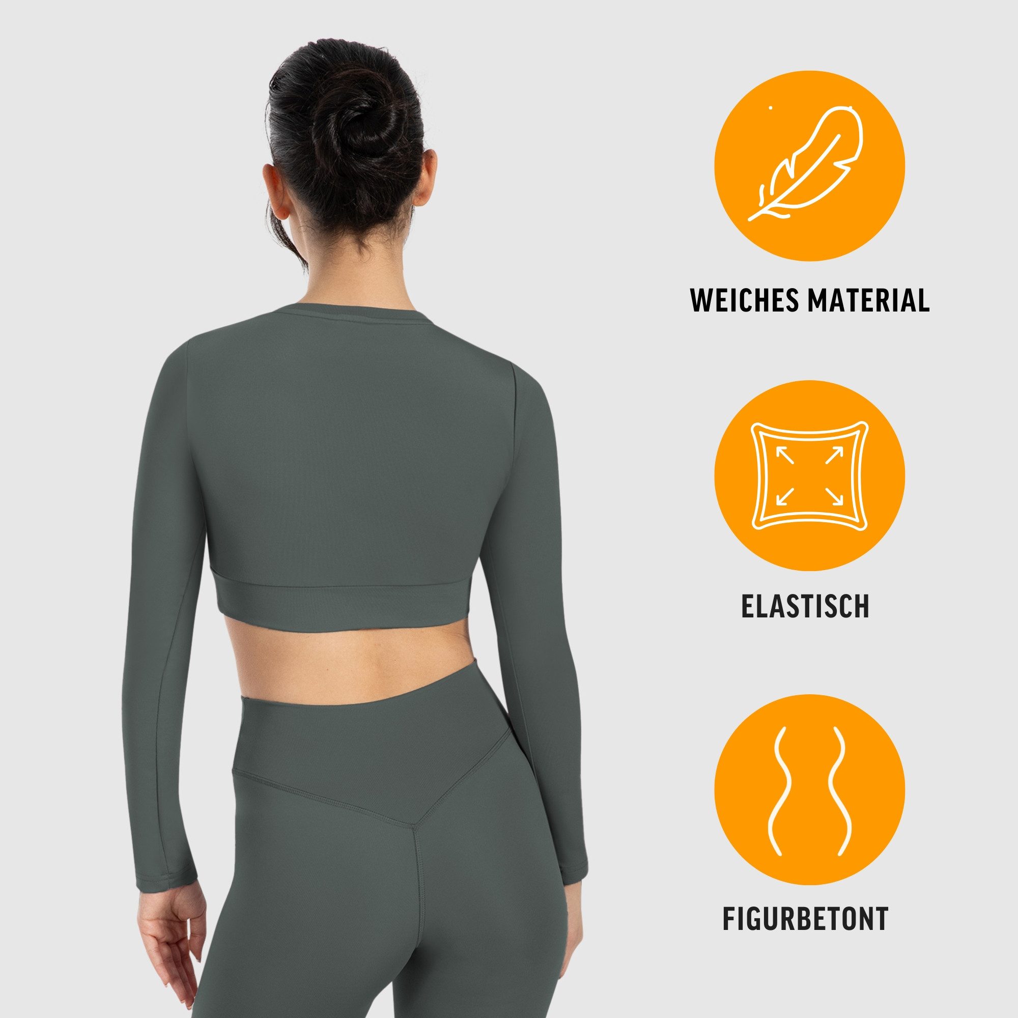 Smilodox Longsleeve Tisha, Cropped Sportshirt, Funktionsshirt elastisches U günstig online kaufen