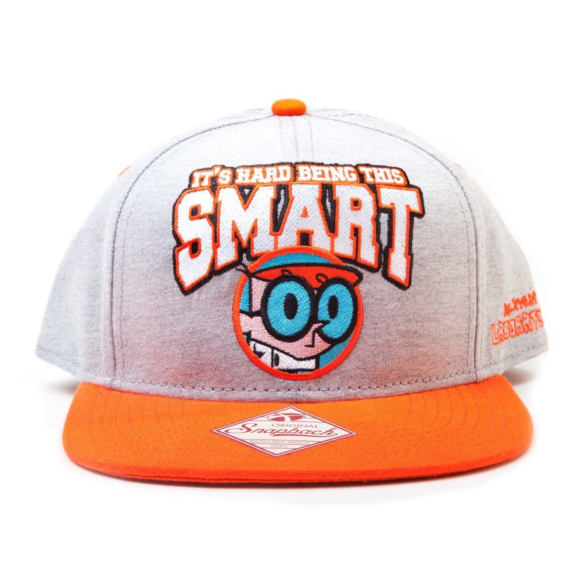 Cartoon Network Snapback Cap Cartoon Network Dexter's Laboratory SNAP BACK CAP Schirmmütze Cappy Grau-Orange Basecap