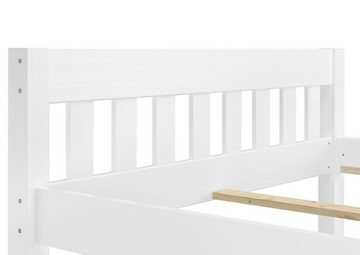 ERST-HOLZ Bett Massivholz-Bettgestell weiß 160x200 Doppelbett, Kieferwaschweiß