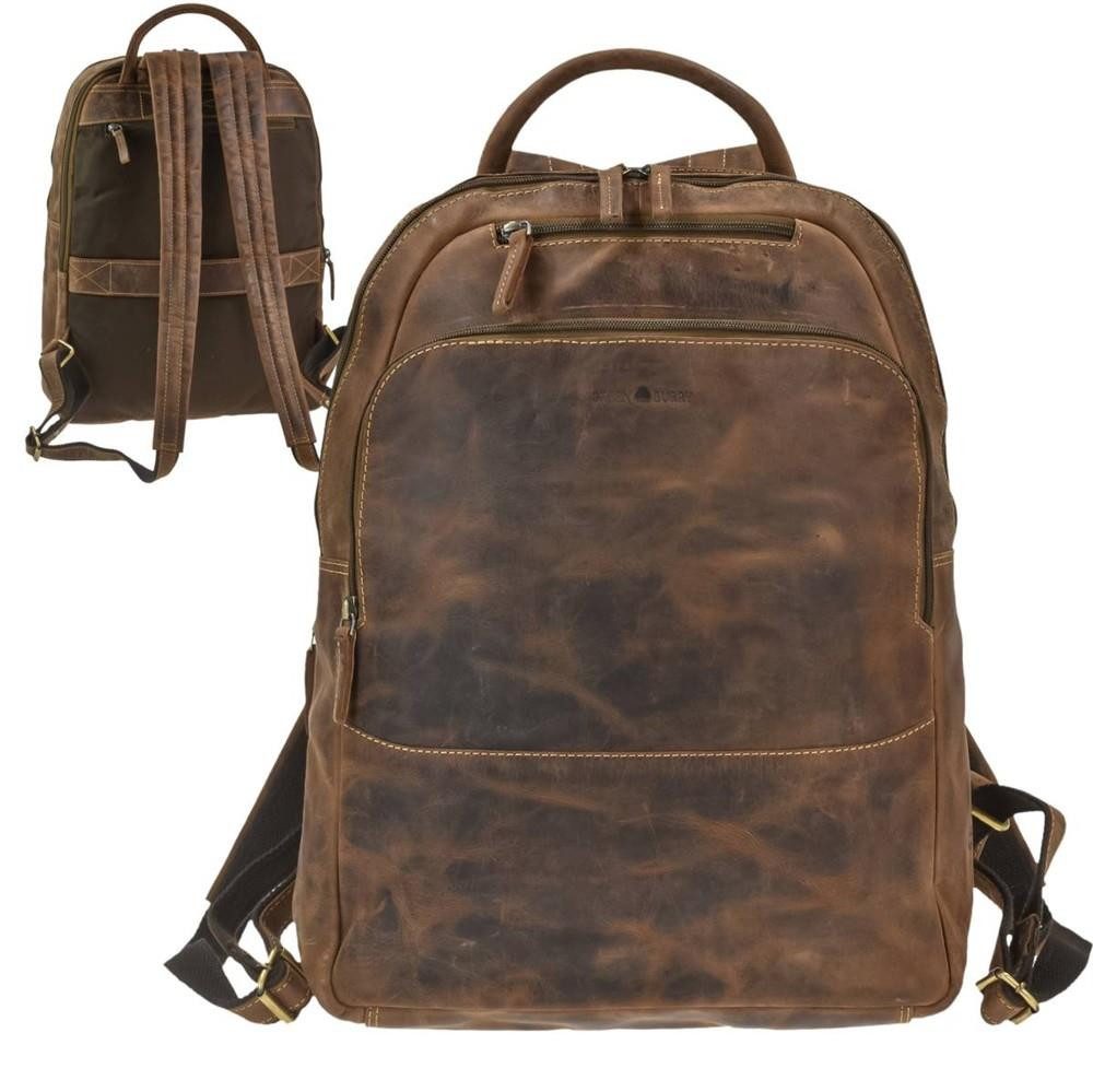 Notebookrucksack "Vintage" Leder Rucksack 33x43cm antikbraun