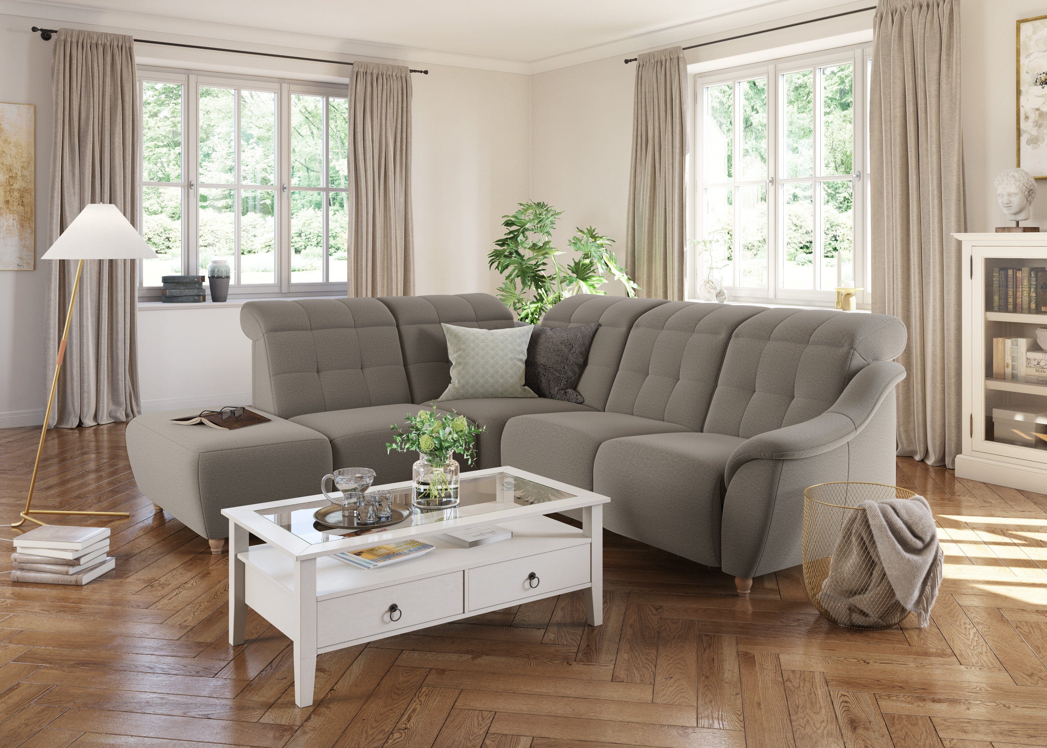 Home affaire Ecksofa Boston L-Form, Kopfteilverstellung günstig online kaufen