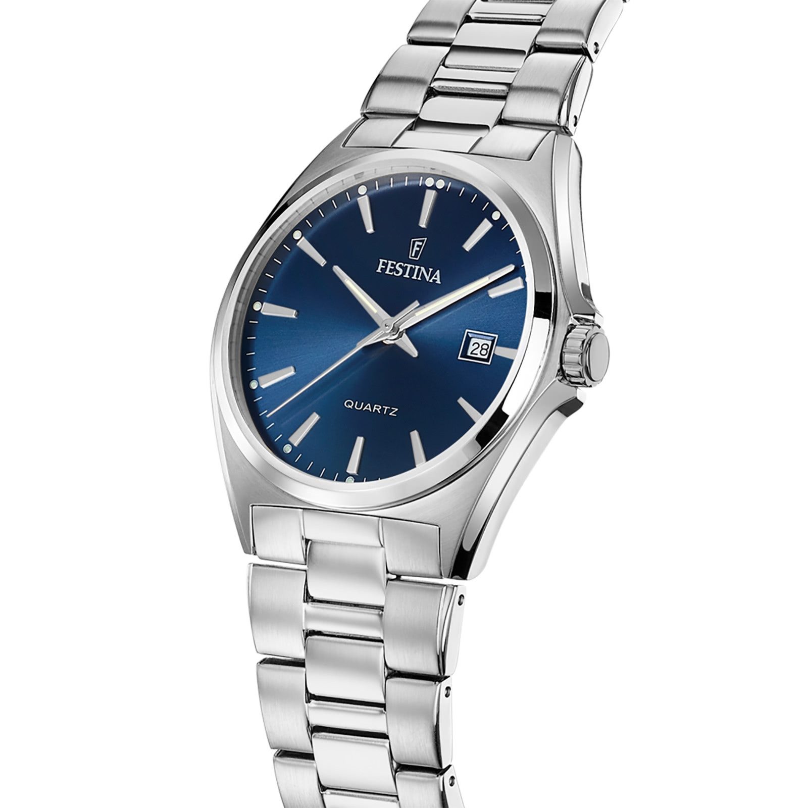 Festina Quarzuhr Festina Herrenuhr Klassik, (Analoguhr), Herren Armbanduhr rund, Edelstahlarmband silber, Casual