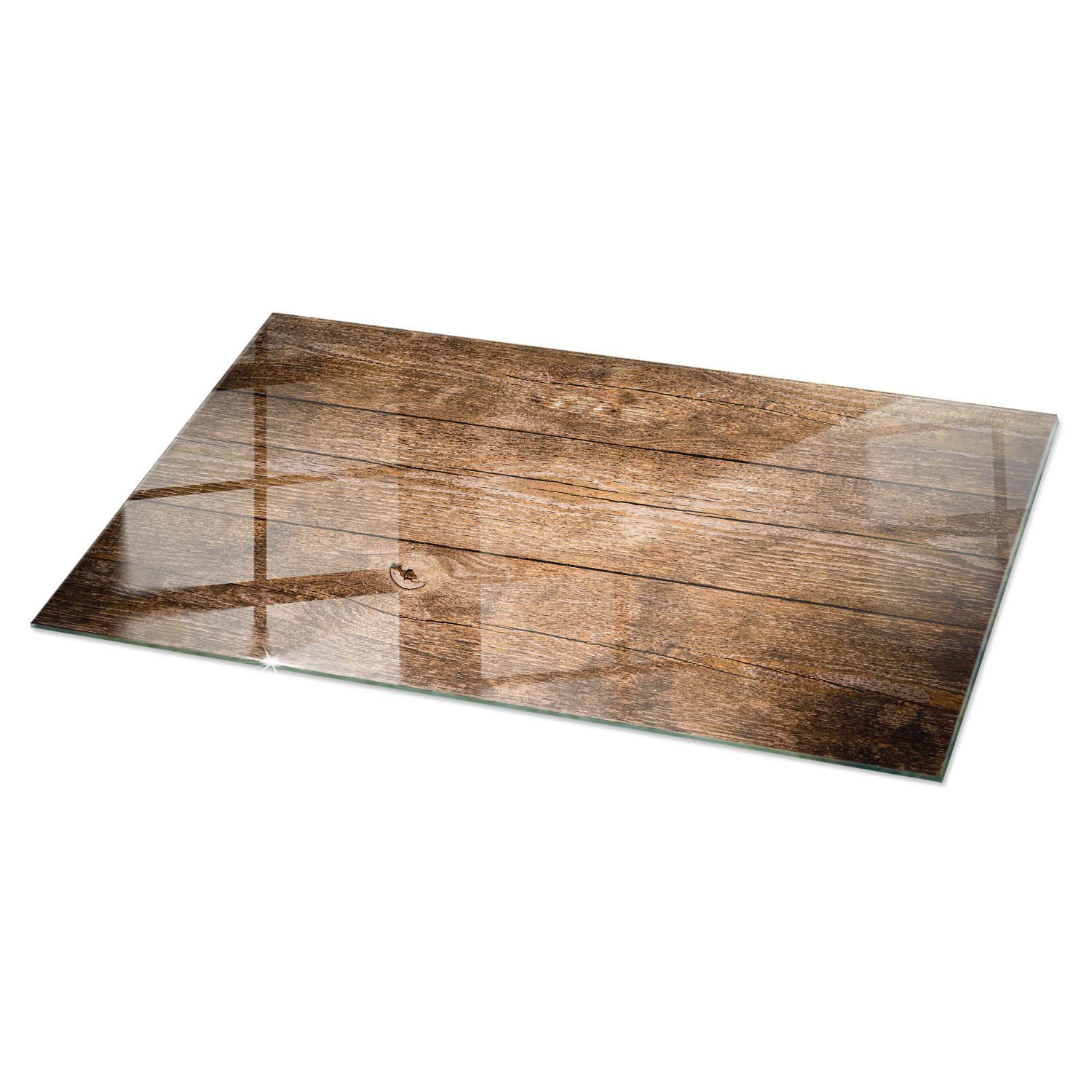 Tulup Tischplatte Bodenplatte Glas Die Struktur von Holzbrettern Tischplatte aus Glas