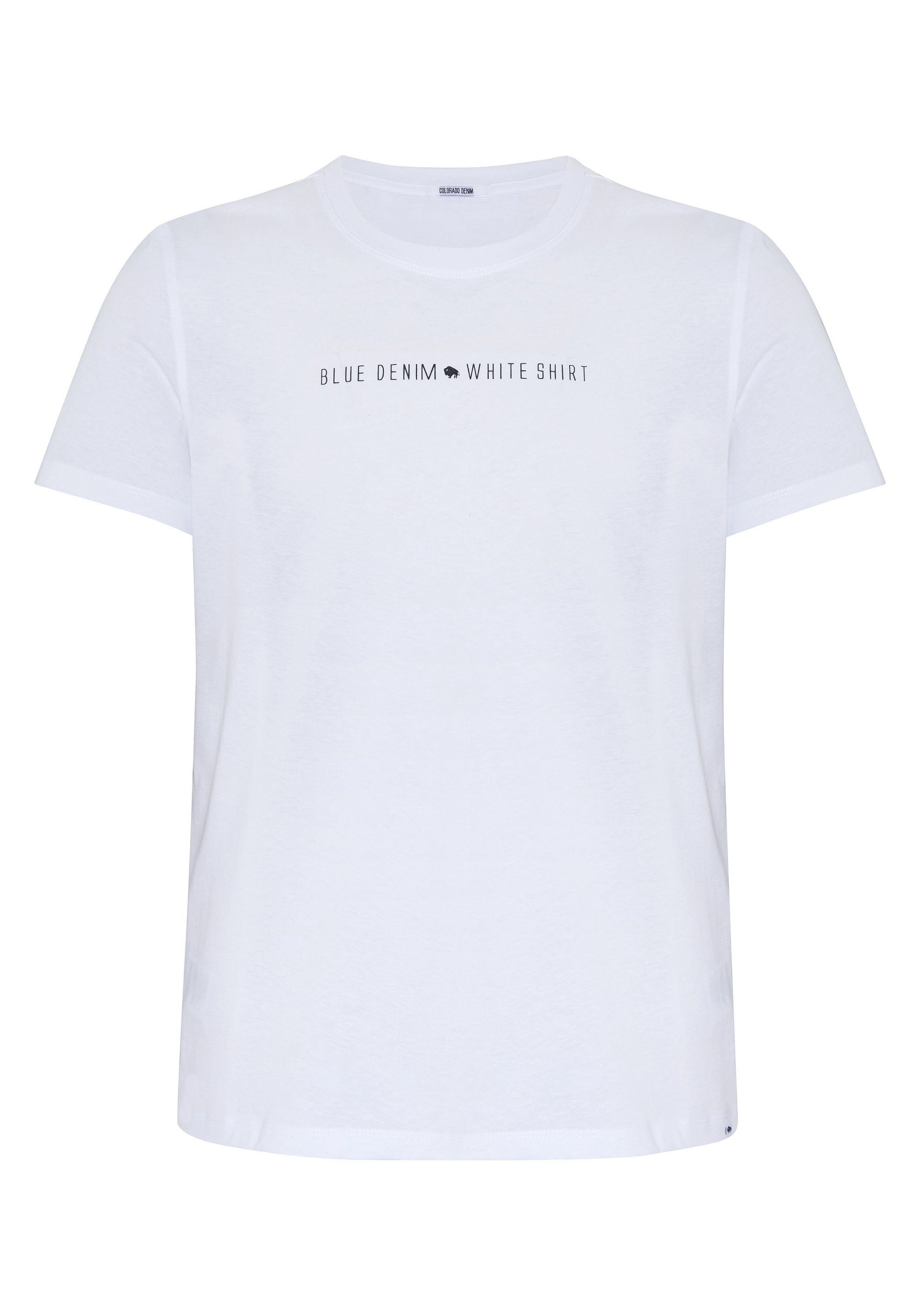 COLORADO DENIM Print-Shirt aus weicher Sweatware 11-0601 Bright White