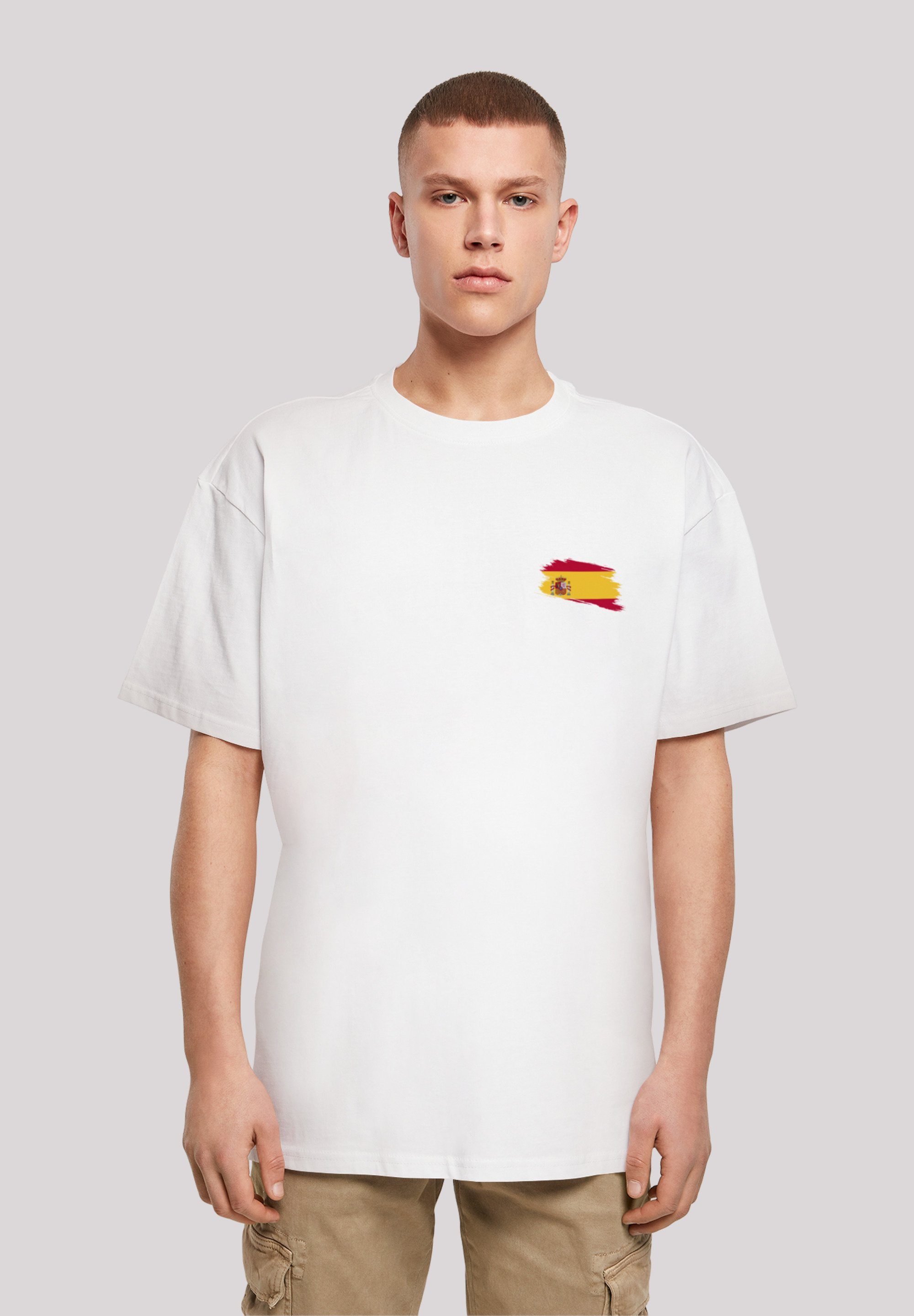 F4NT4STIC T-Shirt Spain Spanien Flagge Print weiß