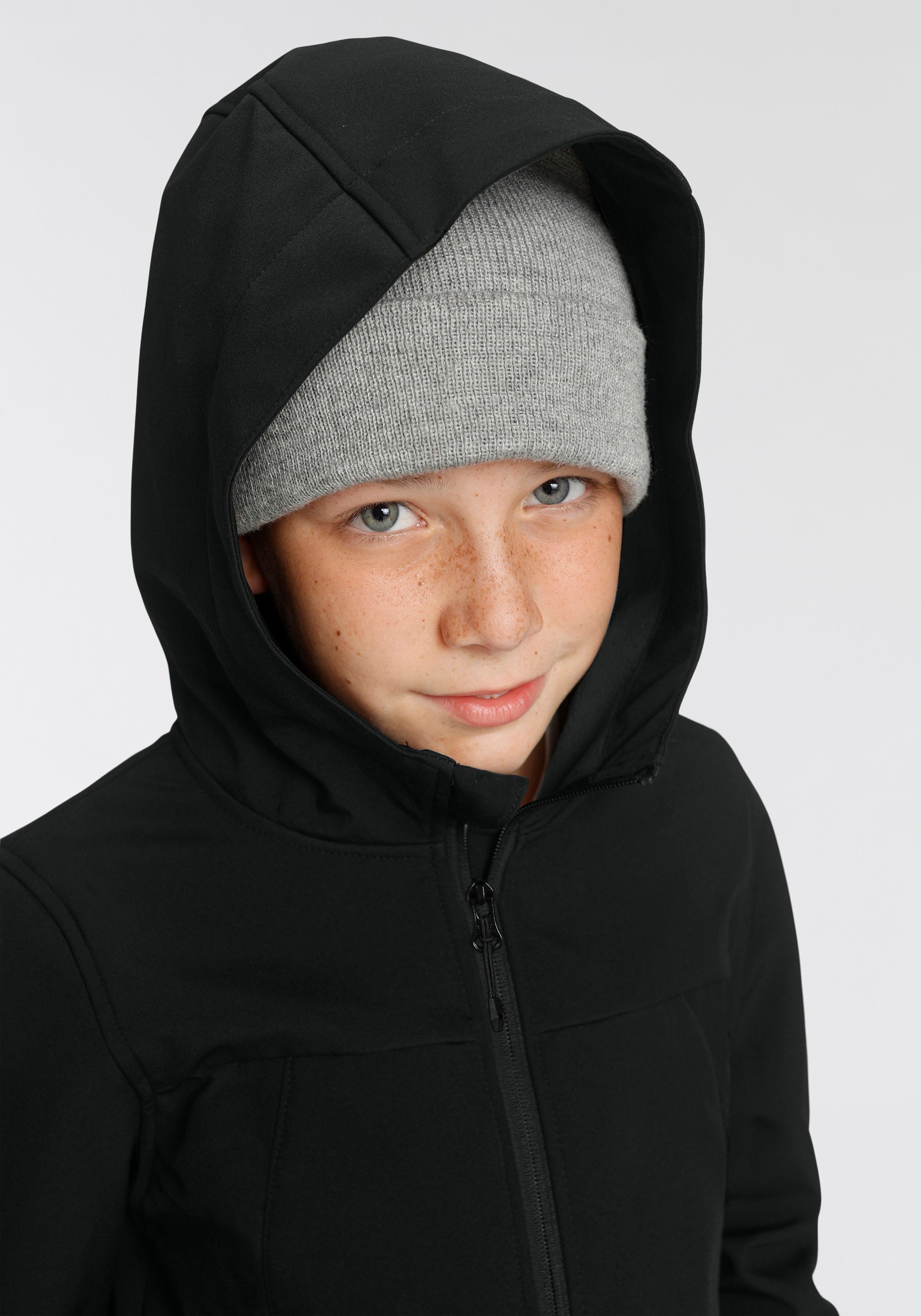 Icepeak Softshelljacke ICEPEAK KONAN JR mit Reißverschlusstaschen, atmungsaktiv, schnell trocknend, winddicht