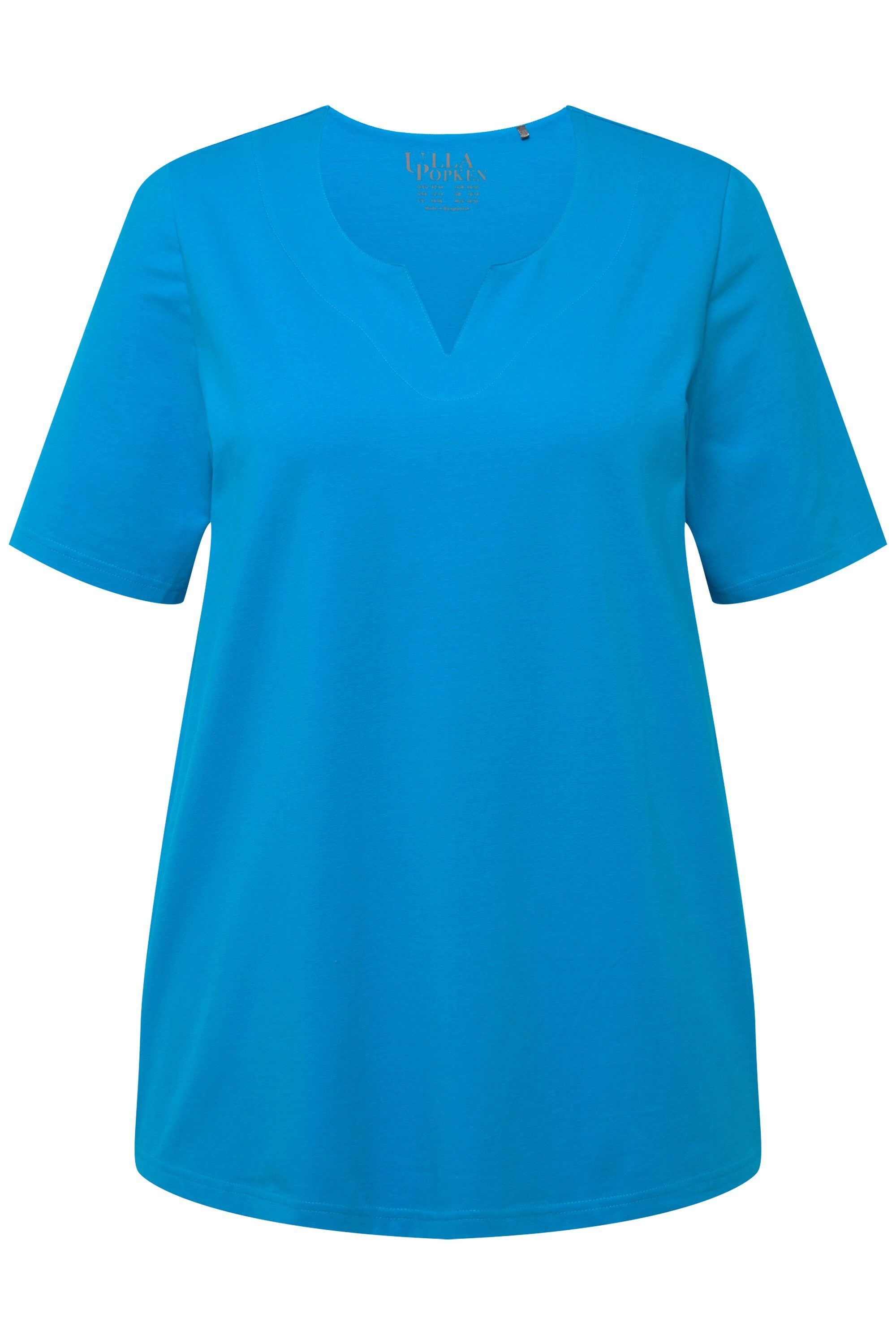 Ulla Popken T-Shirt T-Shirt A-Linie Tunika-Ausschnitt Halbarm günstig online kaufen