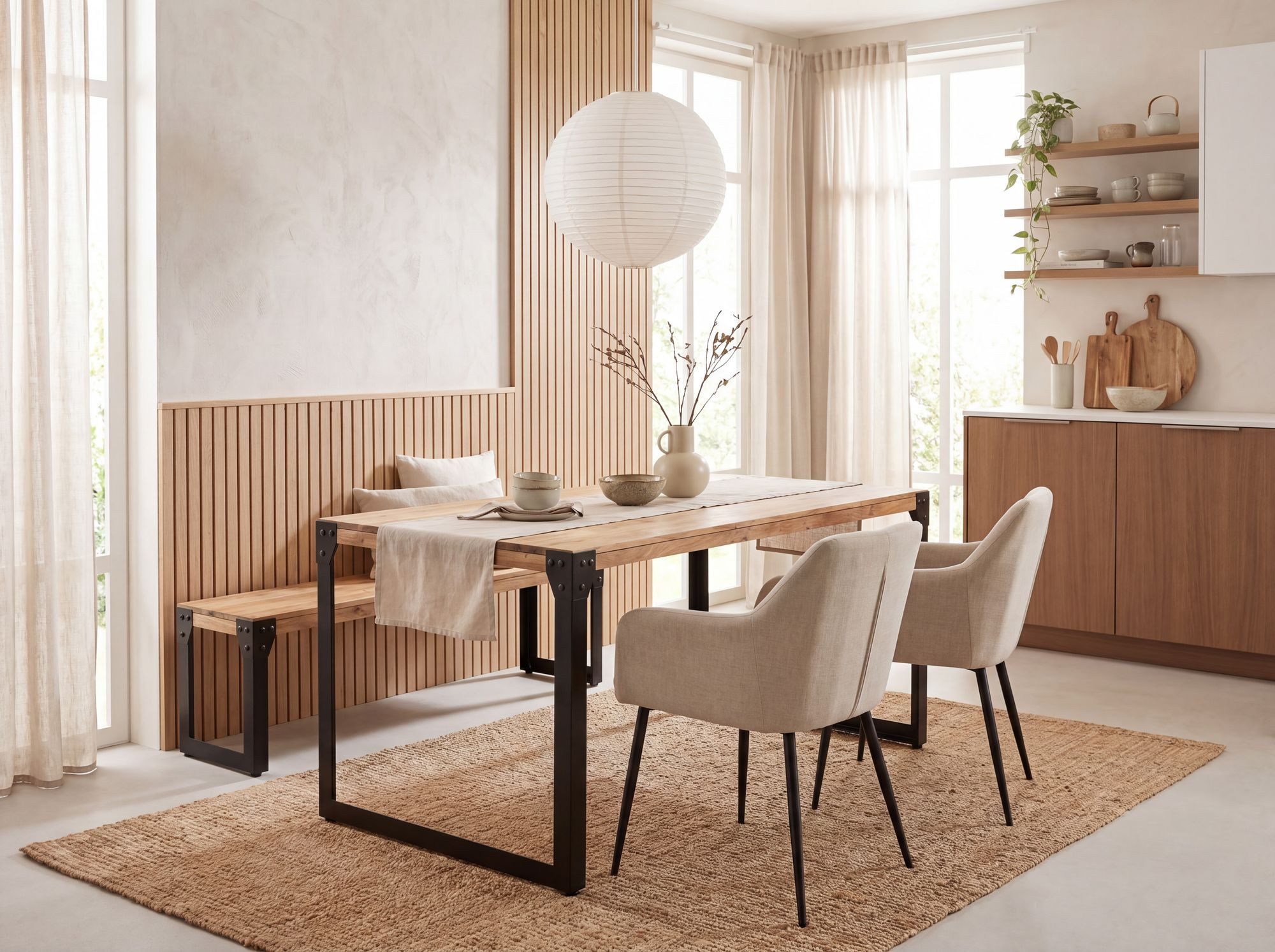 FINEBUY Esstisch FB105165 Akazie Esszimmertisch 120cm Massivholz Küchentisch Industrial (Holztisch Esszimmer Modern, Esszimmertisch Klein), Akazie Massivholz Rechteckig, 120x60x76 cm, Modern