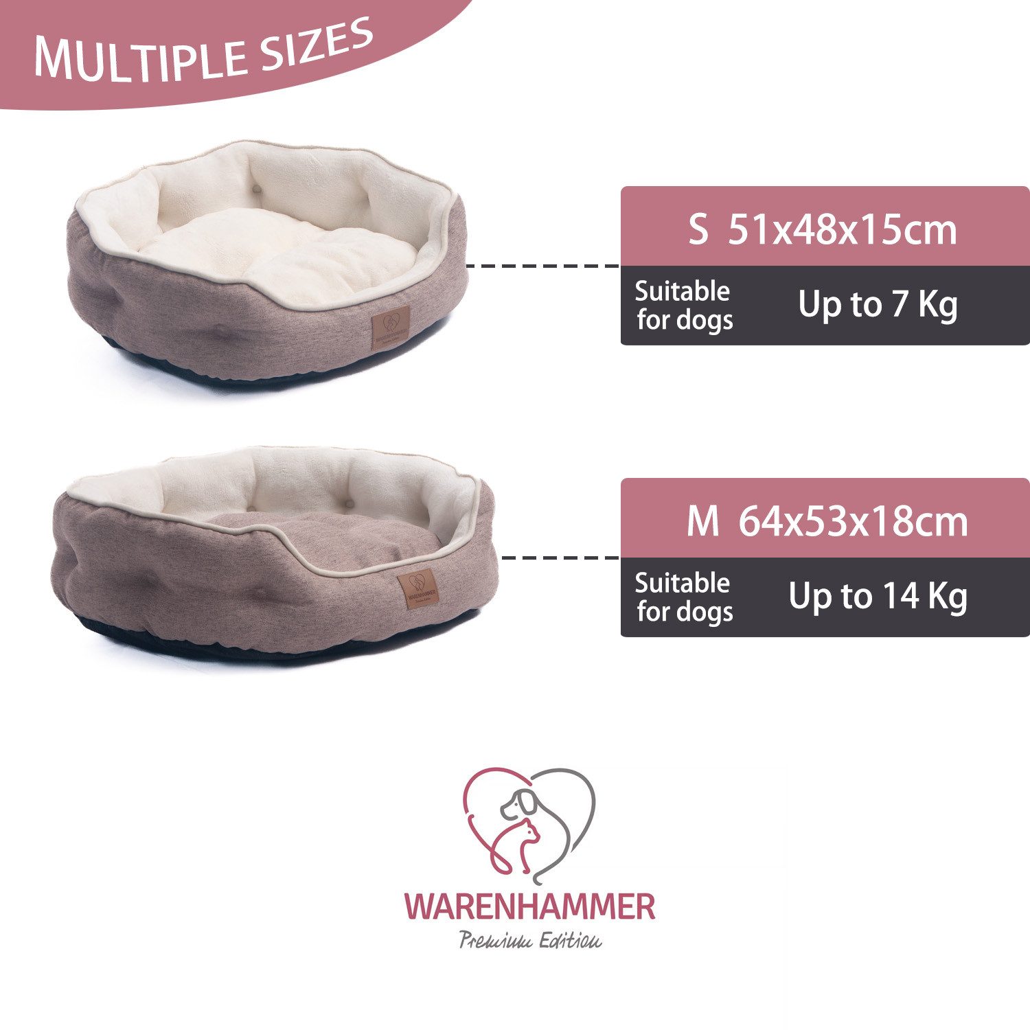 Warenhammer Tierbett Orthopädisches Premium Hundebett, Katzenbett, günstig online kaufen