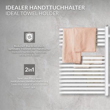 LuxeBath Badheizkörper Designheizkörper Handtuchwärmer Handtuchtrockner, Weiß 500x800mm inkl. Montage-Set