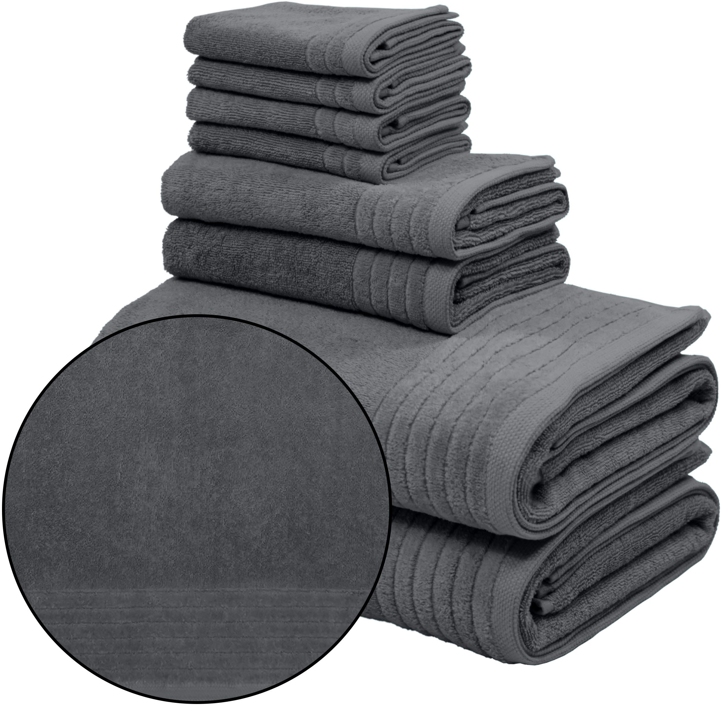 OTTO home Handtuch Set Sanremo Premium, Premium Handtücher, 600 gr/m², dicke Qualität, Frottier (Set, 8-St), Duschtücher, Handtücher, Seiftücher, 100% Baumwolle, 5 Jahre Garantie. Reduzierter Preis € 26,47. Unverbindliche Preisempfehlung € 68,99