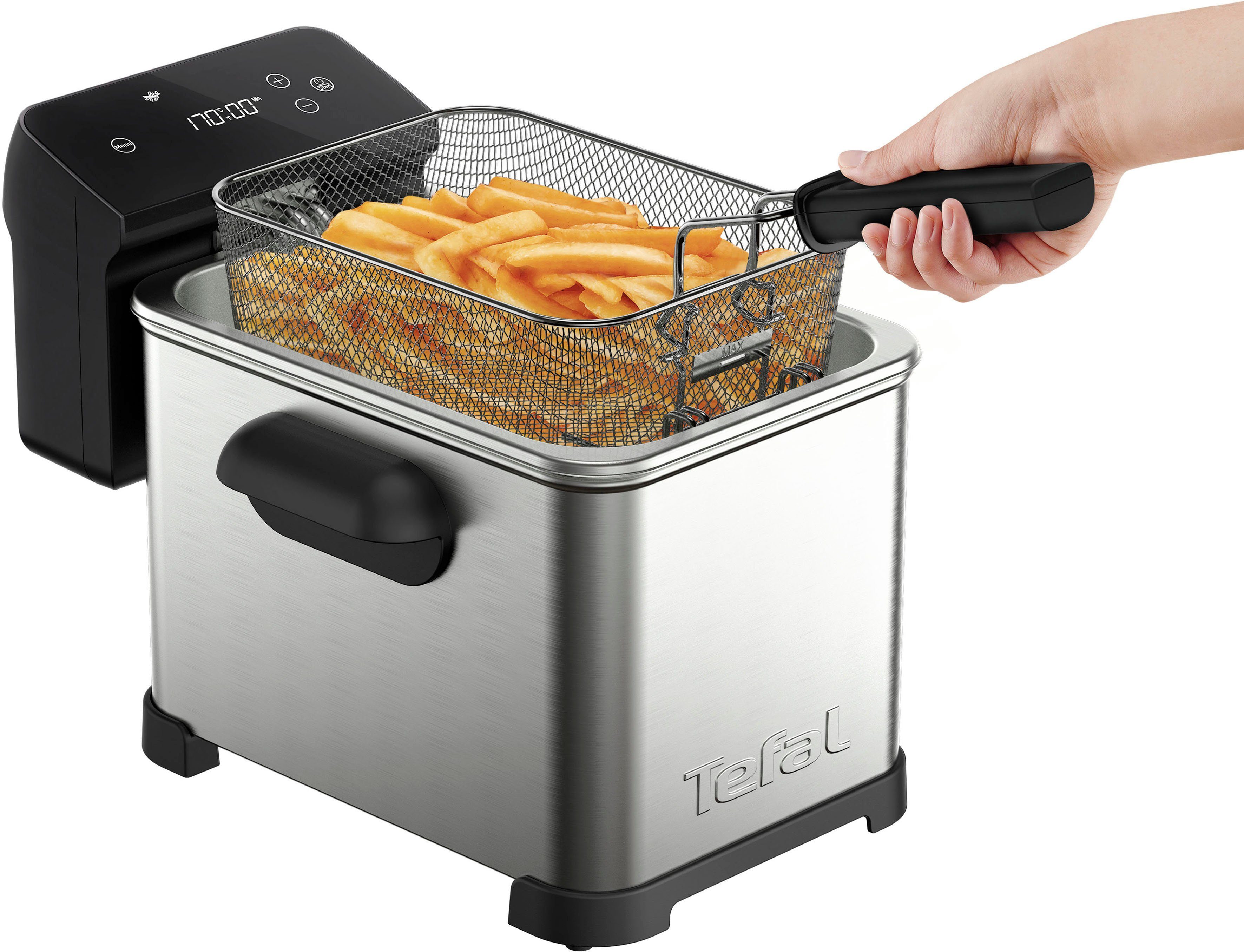 L, Tefal W, emailliert Digital, FR507D spülmaschinengeeignet, Pro Fritteuse 4 LED-Bildschirm, Herausnehmbarer Family Frittierbehälter, digitaler 2400