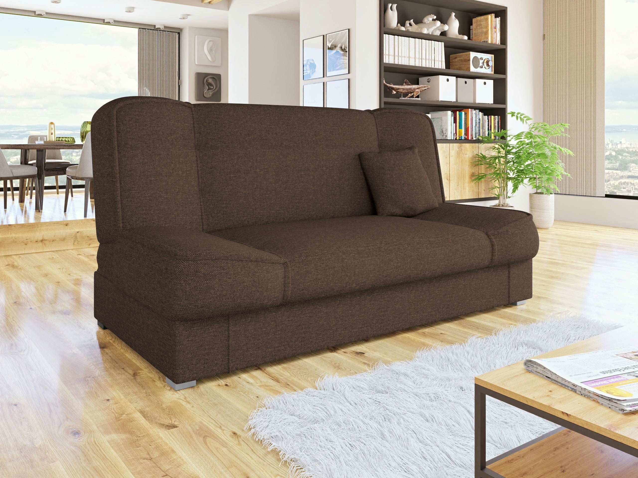 MIRJAN24 Schlafsofa Gabi, mit Bettkasten und Schlaffunktion, Wellenfeder, 175x80x80 cm