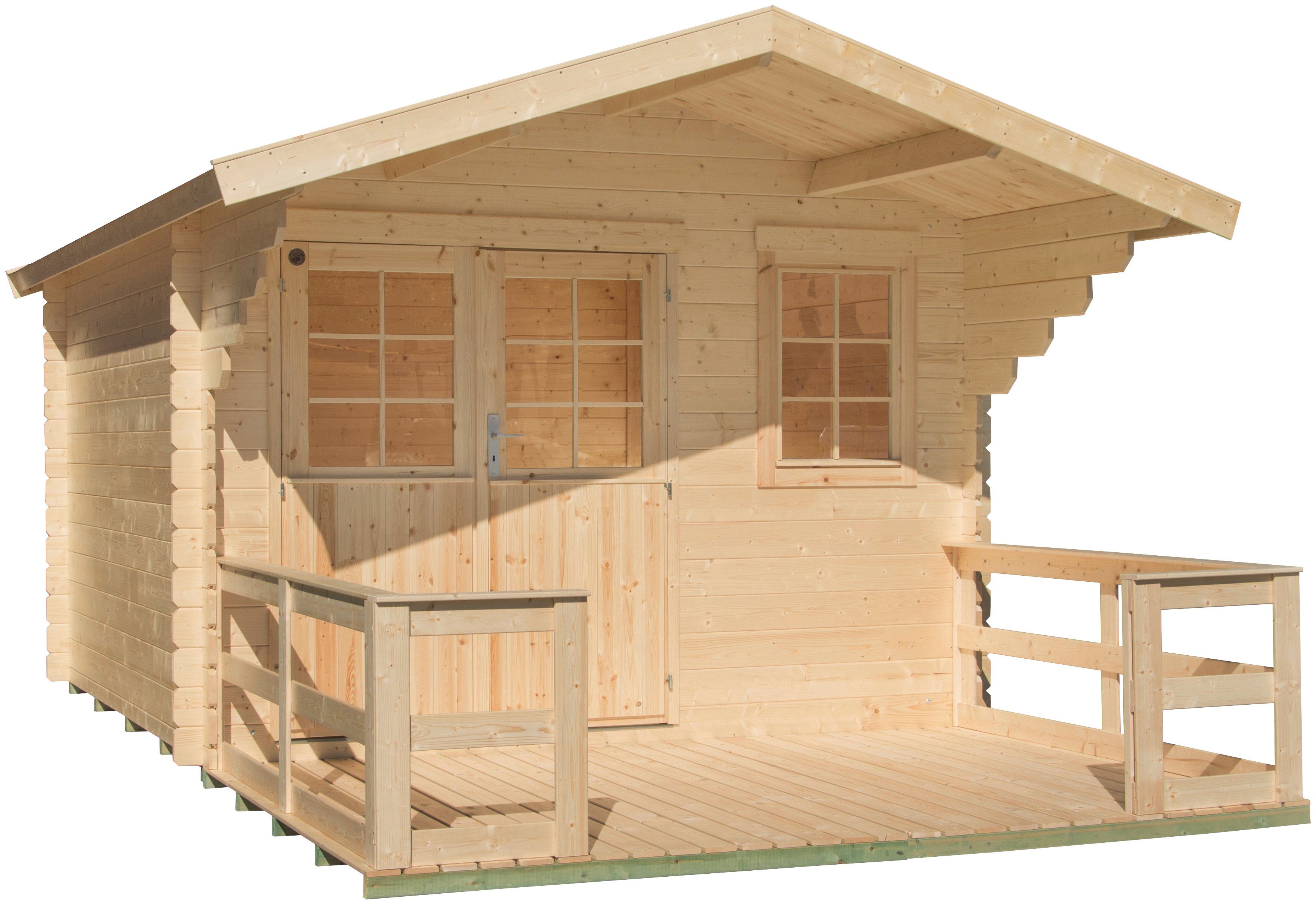 BxT: Kallenberg (Set), Gartenhaus und 2, Vordach 340x443 Fußboden mit Terrasse, cm, KONIFERA