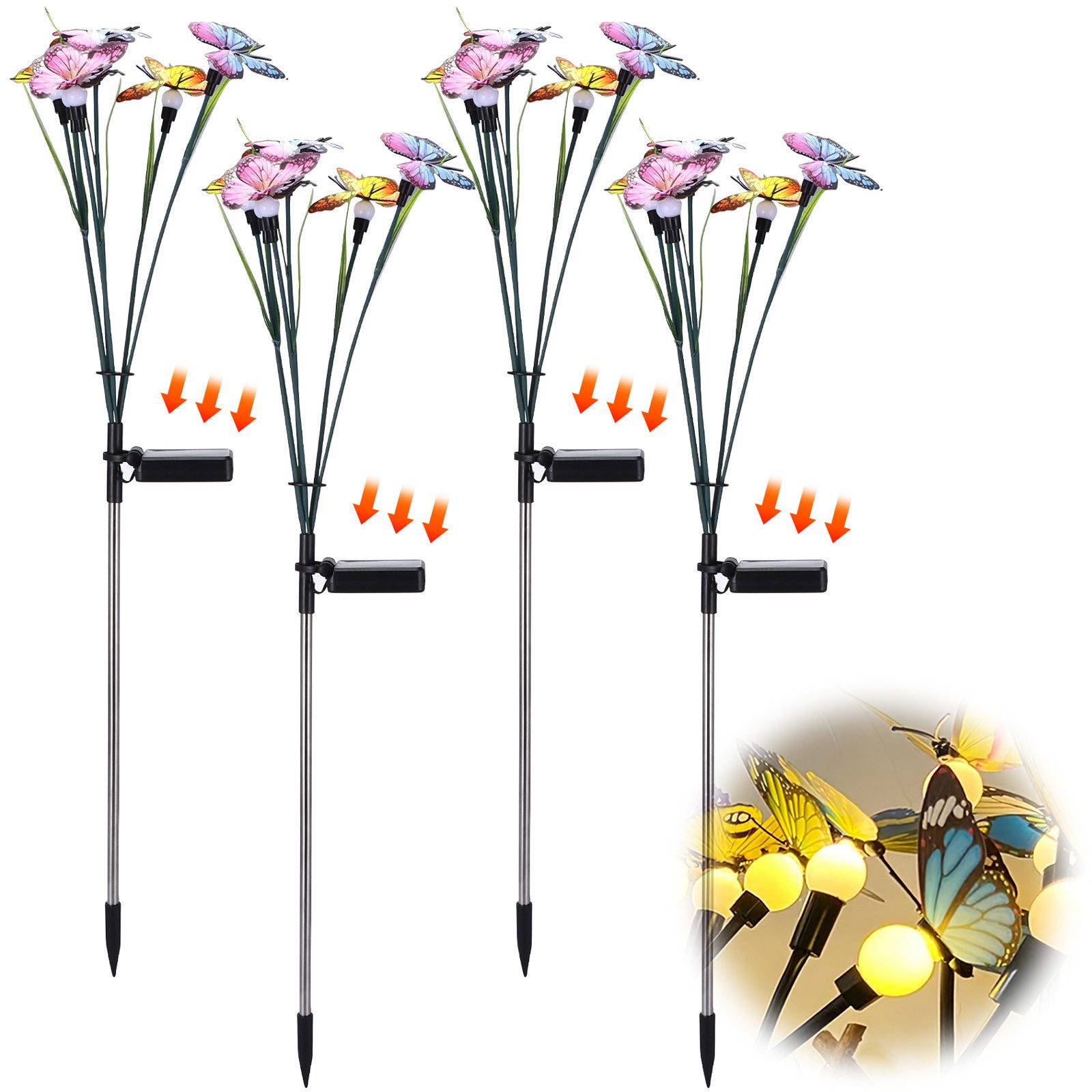 BlingBin LED Solarleuchte Schmetterling Glühwürmchen Solargartenlichter, günstig online kaufen