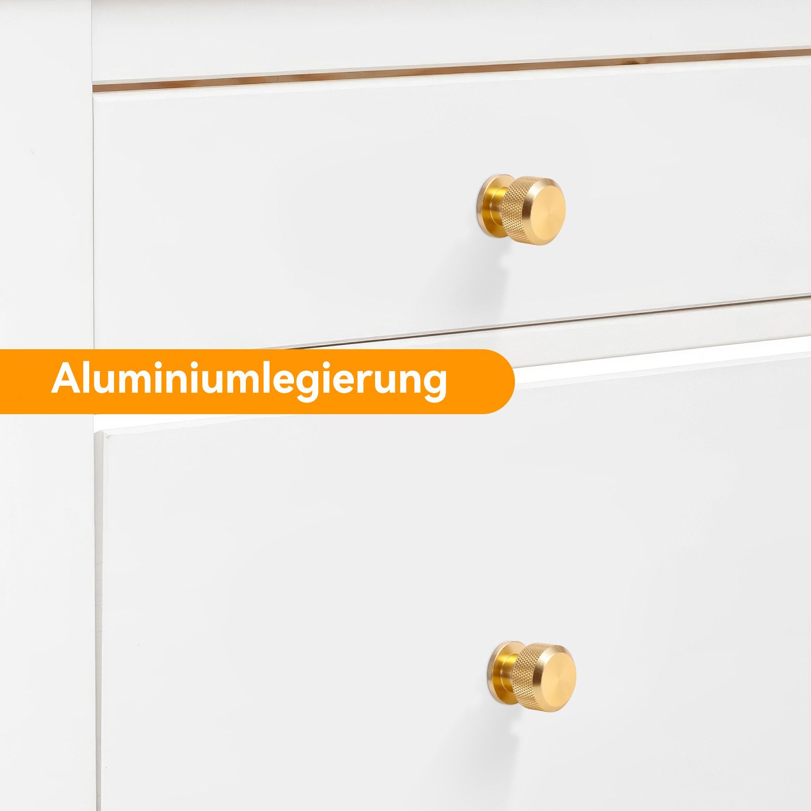 BlingBin Möbelknopf 10 Stück 30mm Aluminiumlegierung Möbelknöpfe Schrankknöpfe (10 Stück, 10-St., Einloch-Design), Gerändelte Schrankgriffe, Vintage Küchengriff – Bild 4 von 5
