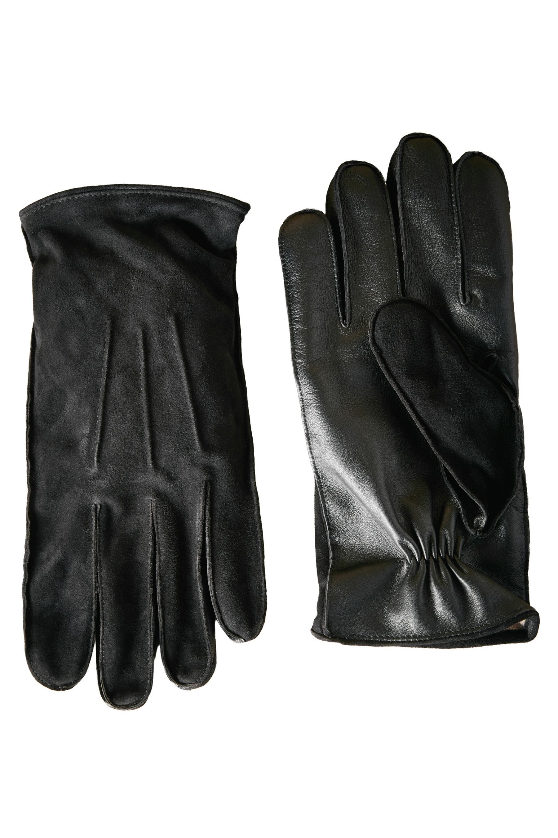 Lederhandschuhe Velourslederhandschuhe mit Woll-Kaschmirfutter