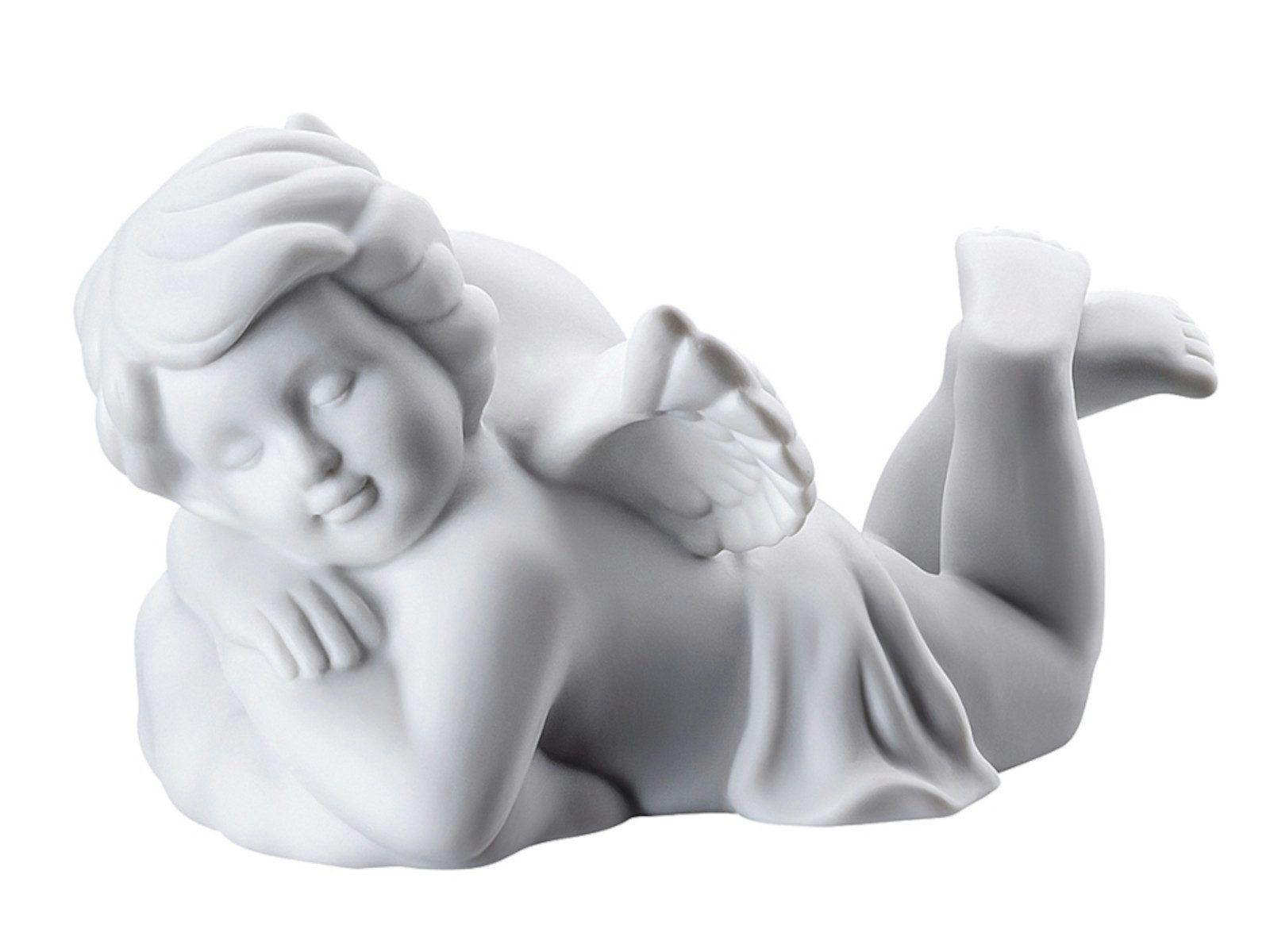Rosenthal Dekofigur Engel träumend mittel weiss matt 10,5 cm, Figuren