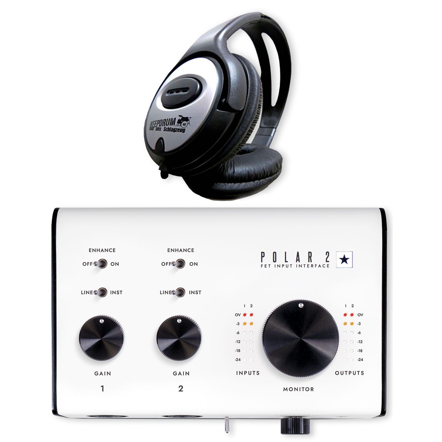 Blackstar Blackstar Audio-Interface Polar 2 Interface mit Kopfhörer Digitales Aufnahmegerät (Vorteils-Set mit Kopfhörer)