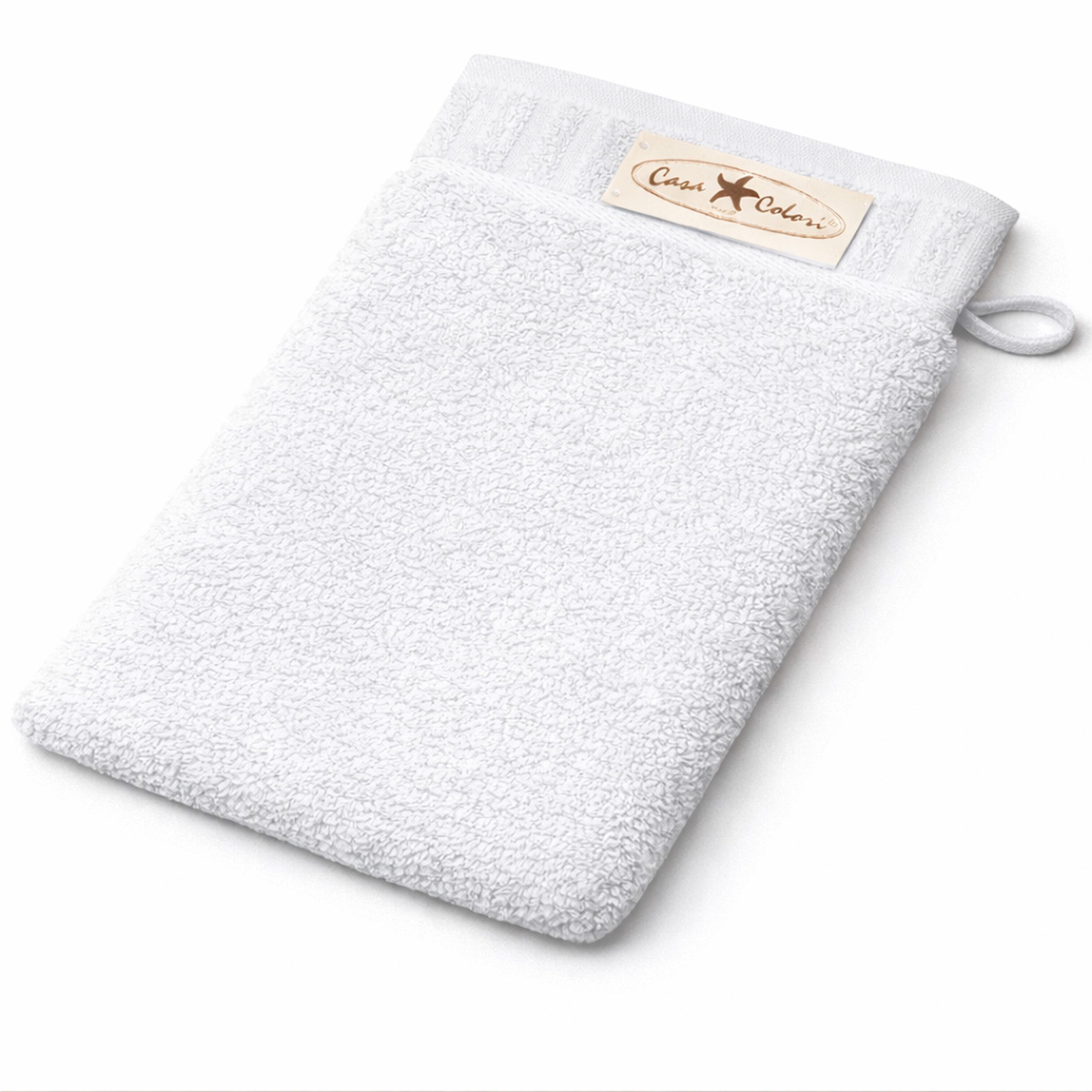 Casa Colori Waschlappen Uni, (1-St), Hohe Farbbrillanz, Einfache Pflege