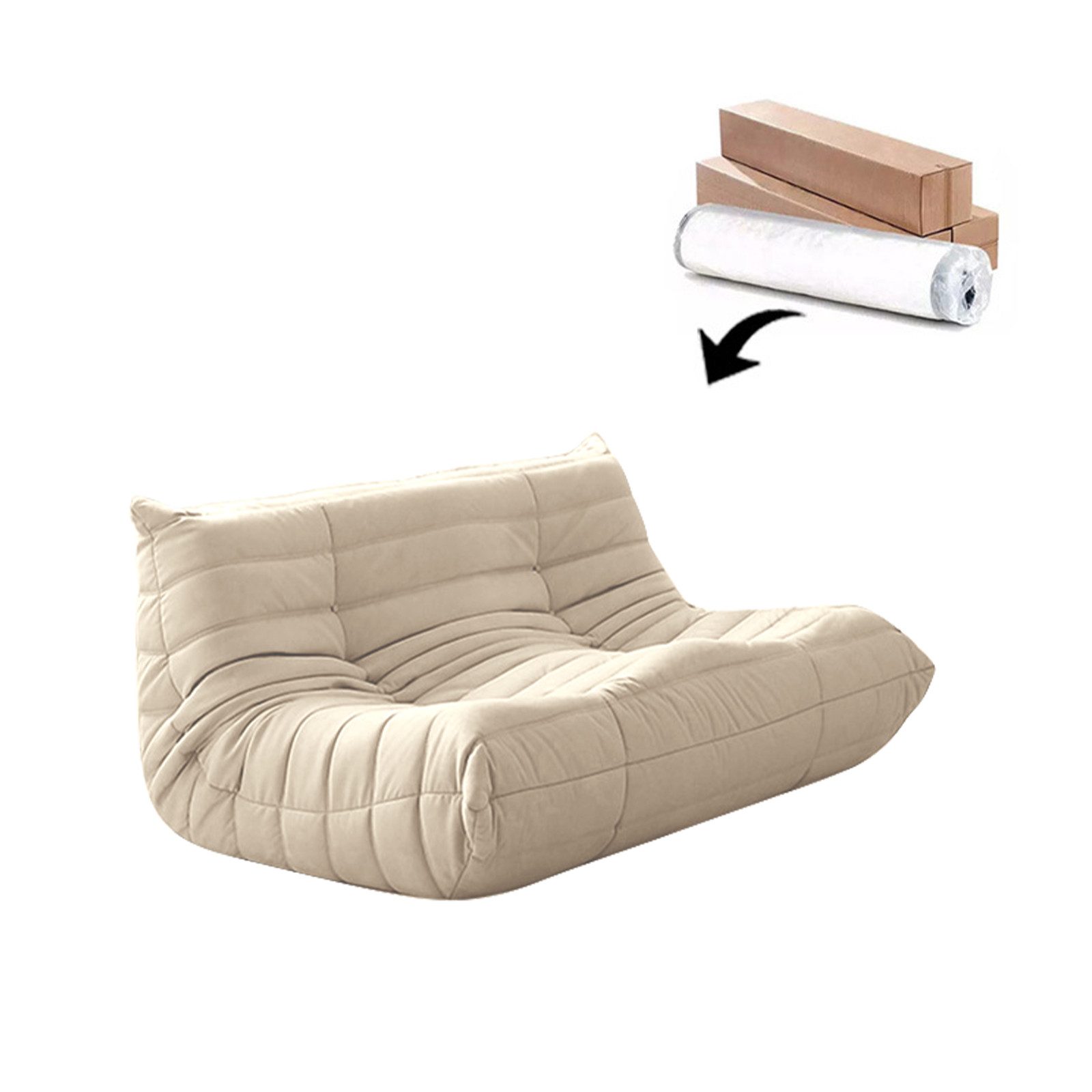 TWSOUL Sitzsack Bodensofa,Sitzsacksofa,Raupen-sitzsackstuhl,87CM*102CM*70CM günstig online kaufen