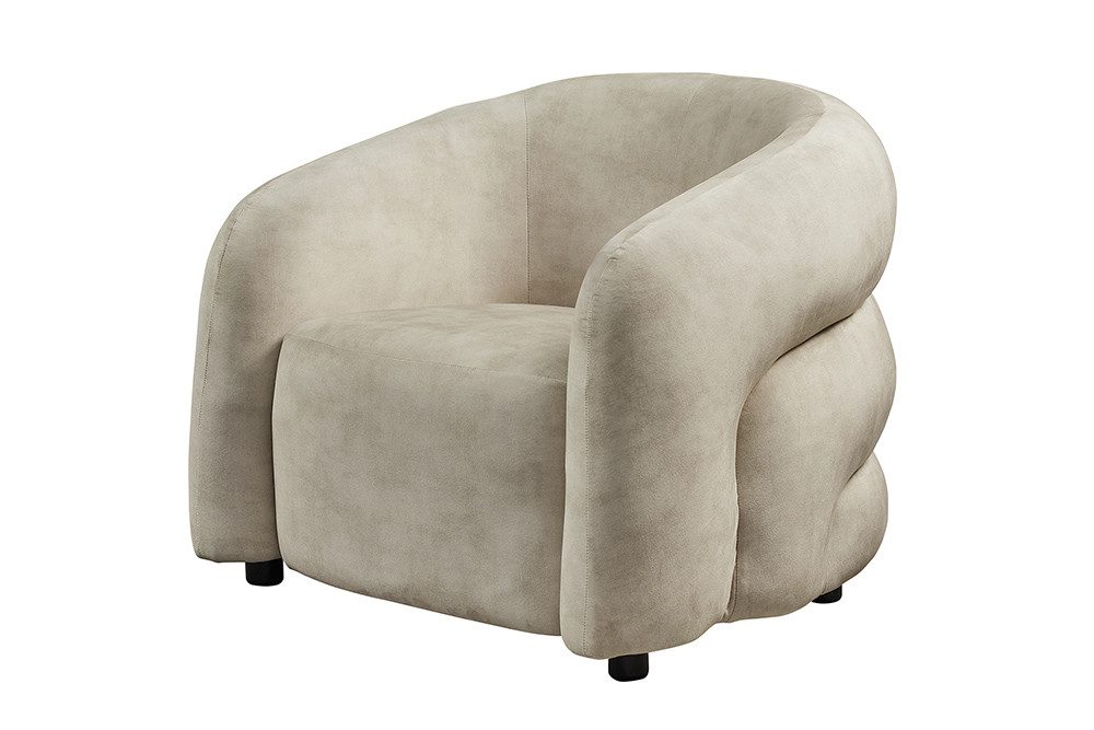 riess-ambiente Loungesessel VOGUE 95cm beige – Sessel mit Armlehnen, Samtbezug, modern (Einzelartikel, 1-St), komfortabler Sessel mit weichem Bezug – ideal für stilvolle Wohnzimmer