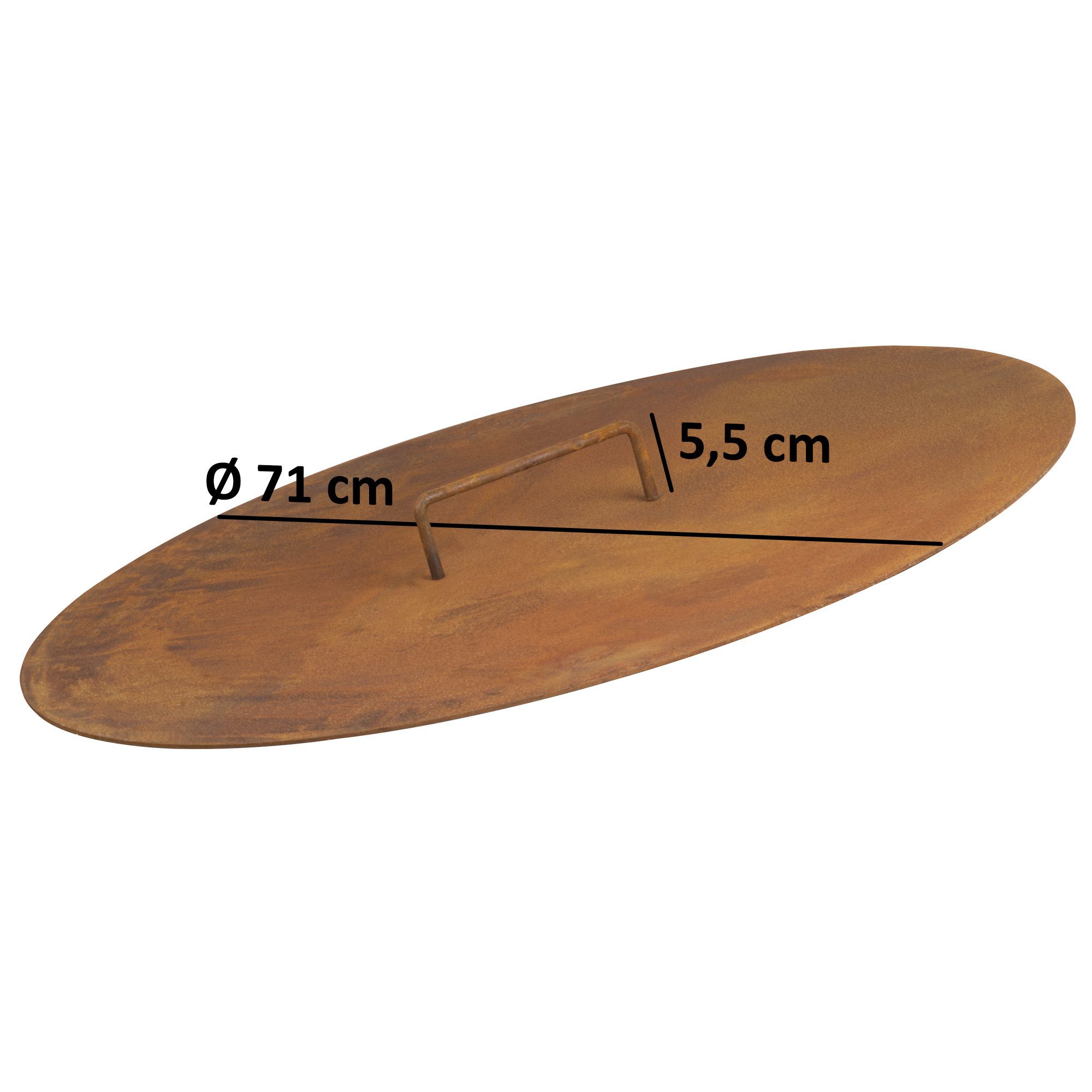 BBQ-Toro Feuerschale Feuerschalen Deckel für Ø 70 cm Feuerschalen, Rostoptik, Abdeckung, (1-St), Hitzebeständig