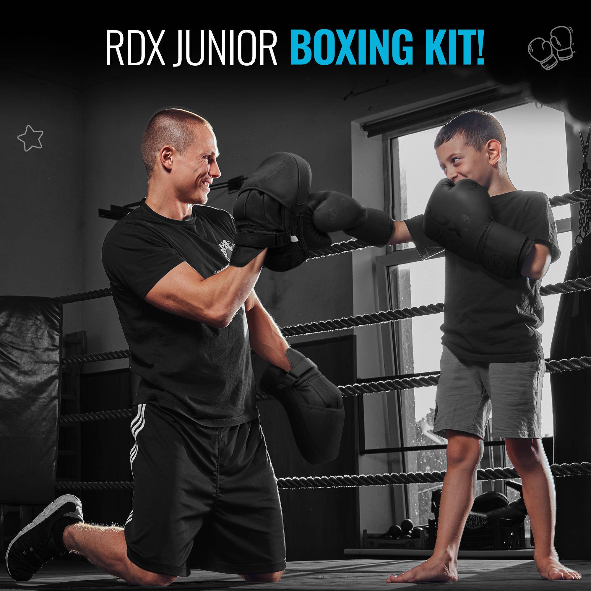 RDX Sports Kinderboxhandschuhe RDX Kinder Boxen Pads Fokus Mitts Muay Thai Junior Handschuhe